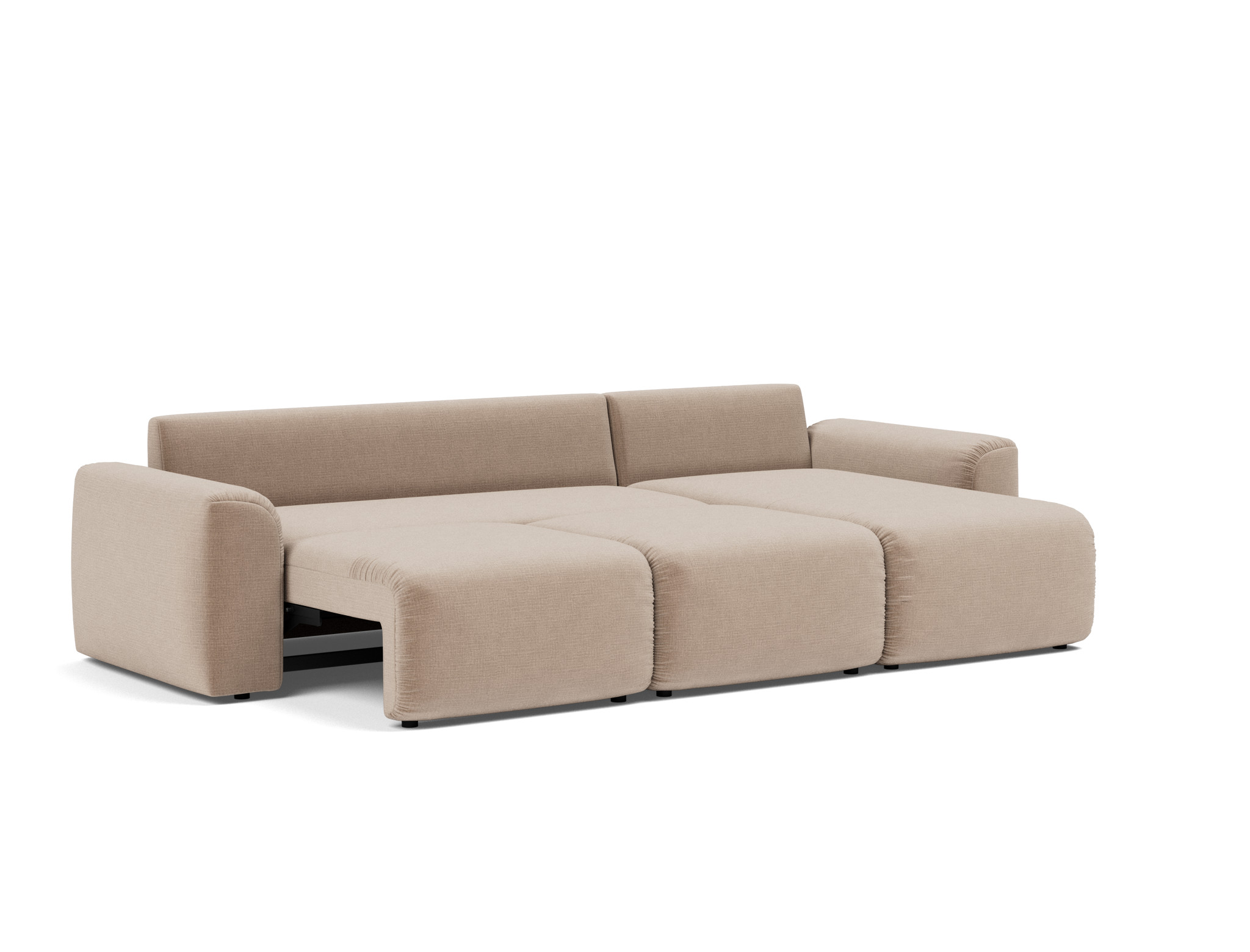 Schlafsofa Norum mit Chaiselongue und Chunky-Armlehnen Chenille Esina 417-Mocha