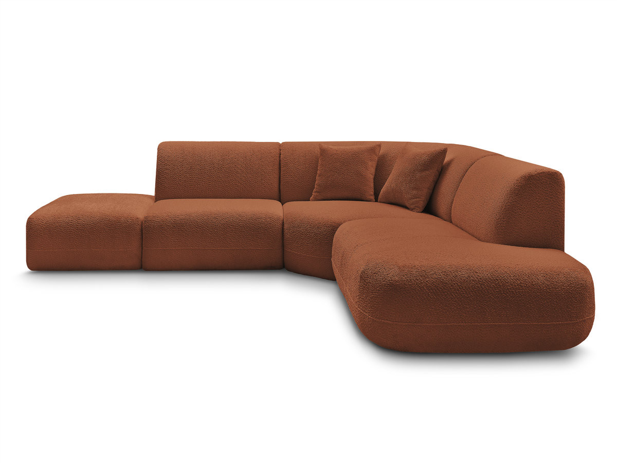Bobochic Anda Ecksofa 279 × 264 cm Chenille Orange Ecke rechts