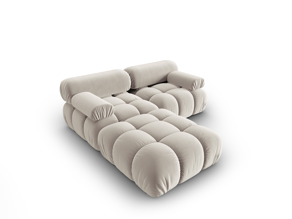 Cosmopolitan Design Modulares Ecksofa Cortina 3-Sitzer Samt Bluvel Dunkelbeige