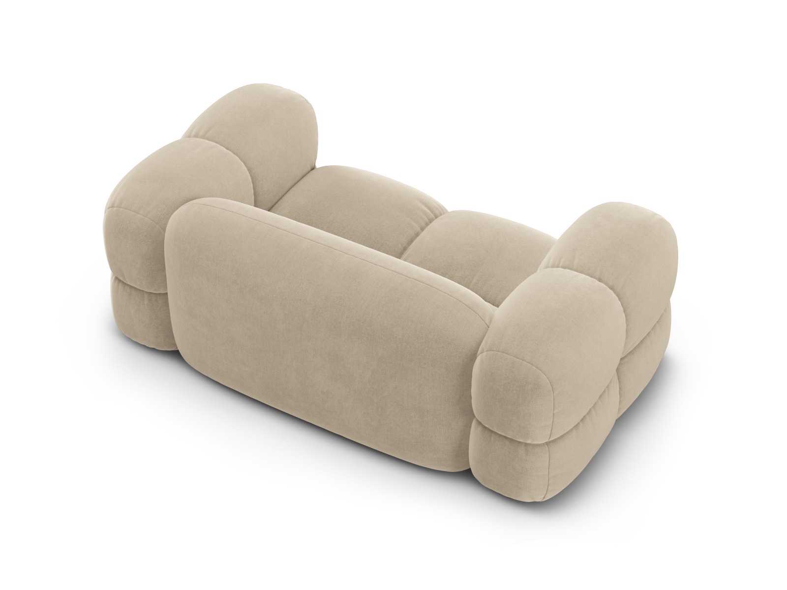 Cosmopolitan Design Sofa Loretto 2-Sitzer Samt Vogue Helles Beige