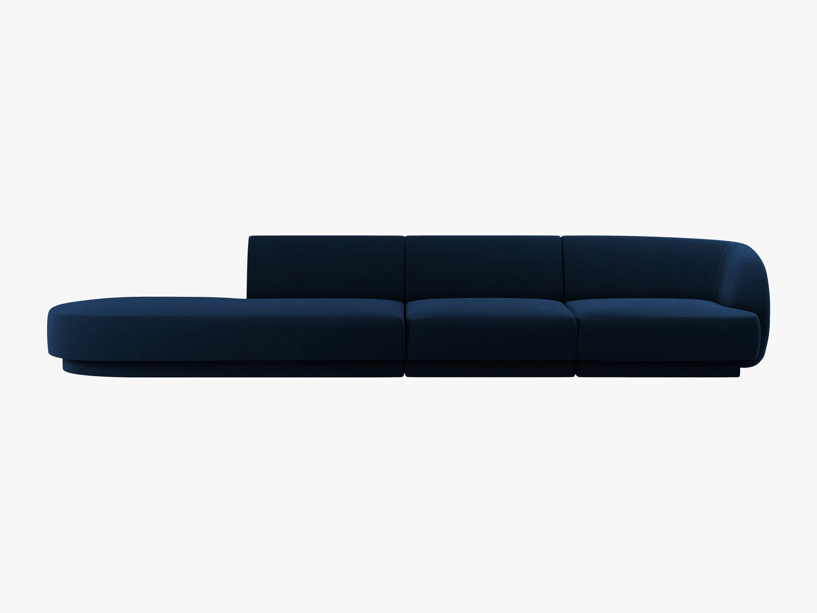 Micadoni Sofa Miley 4-Sitzer Links Samt Bluvel Königsblau