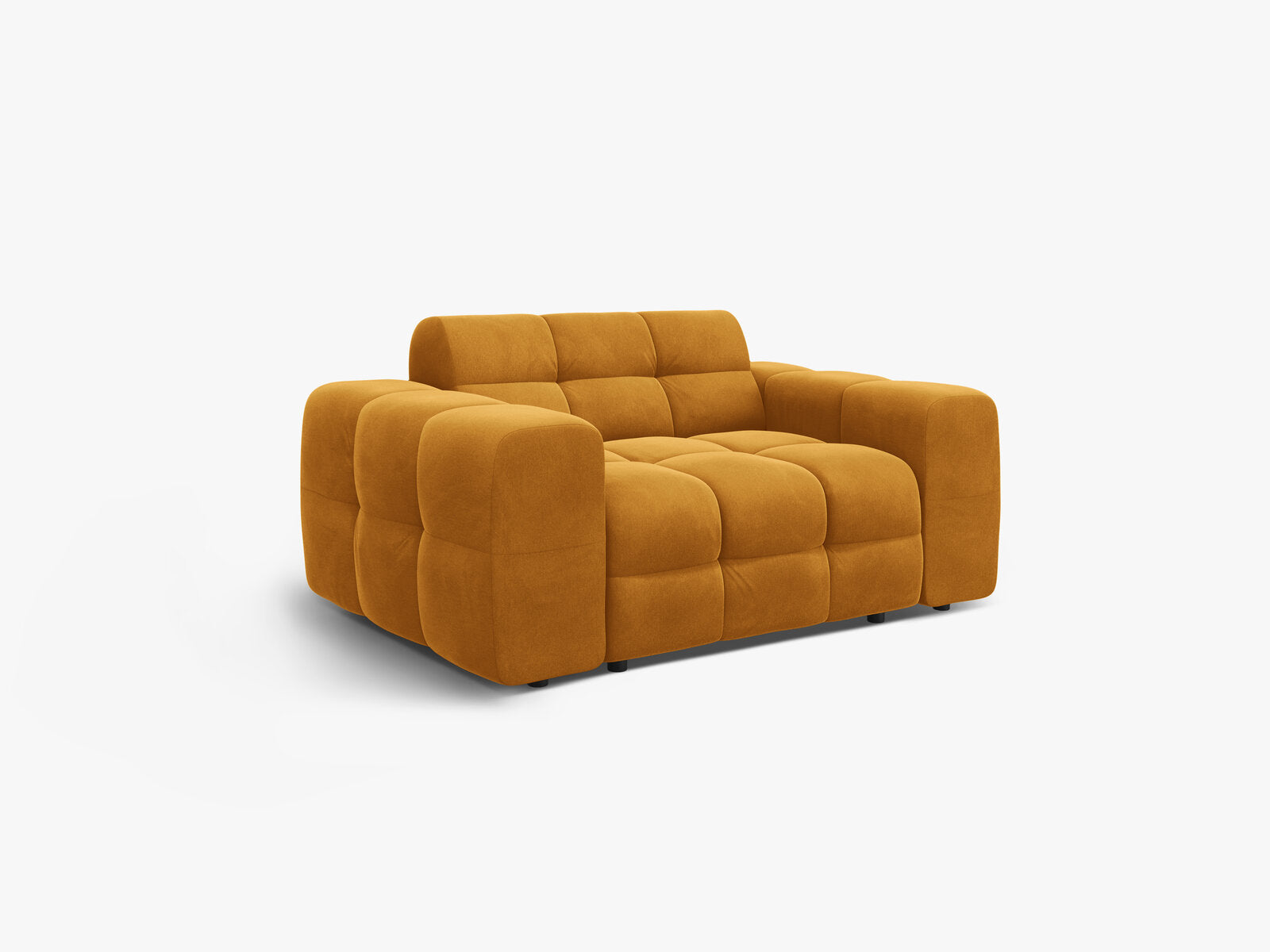 Micadoni Sofa Kendal 2-Sitzer Samt Senf