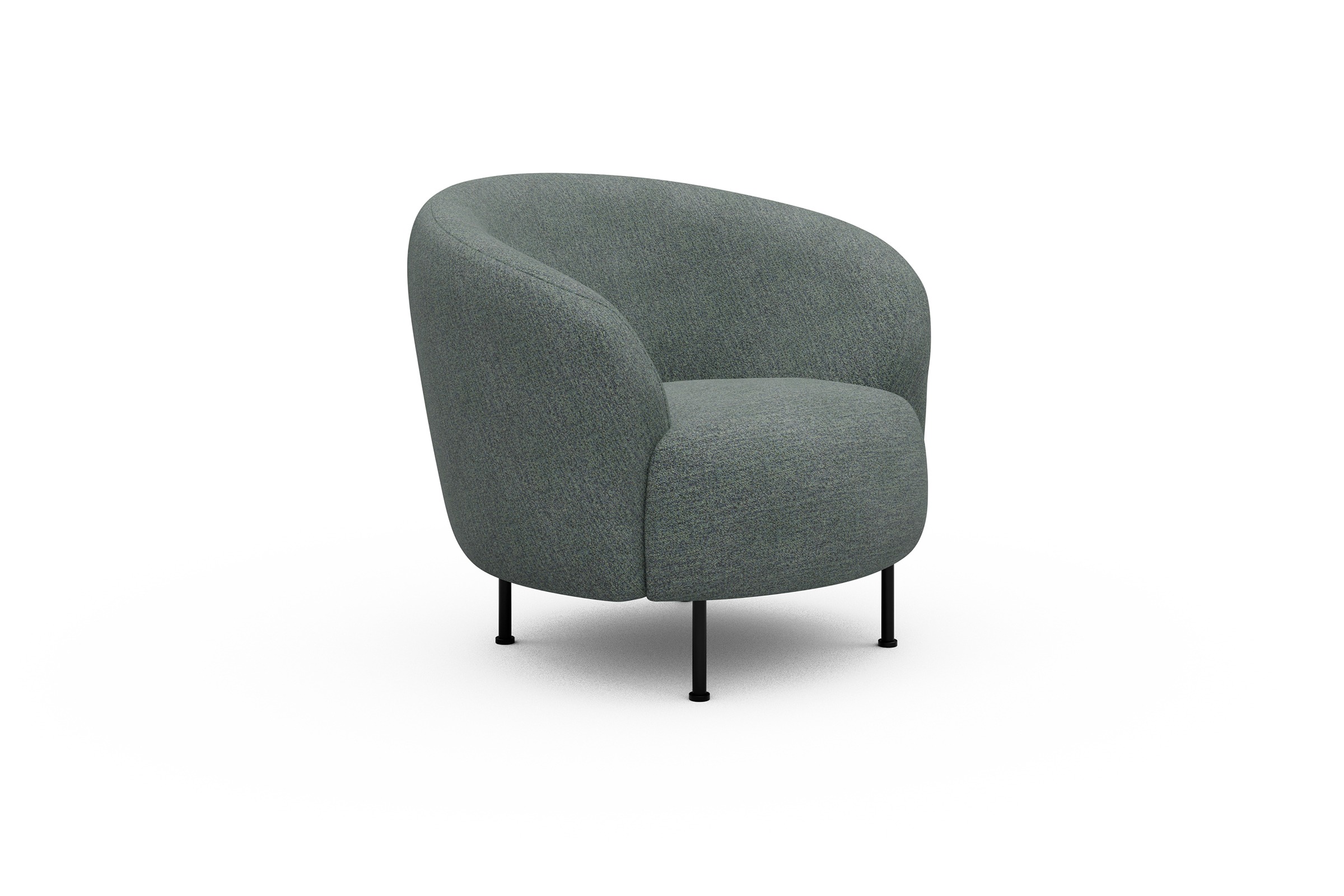 Sessel Ronda Metallbeine Schwarz Carreno-Ice-Blue