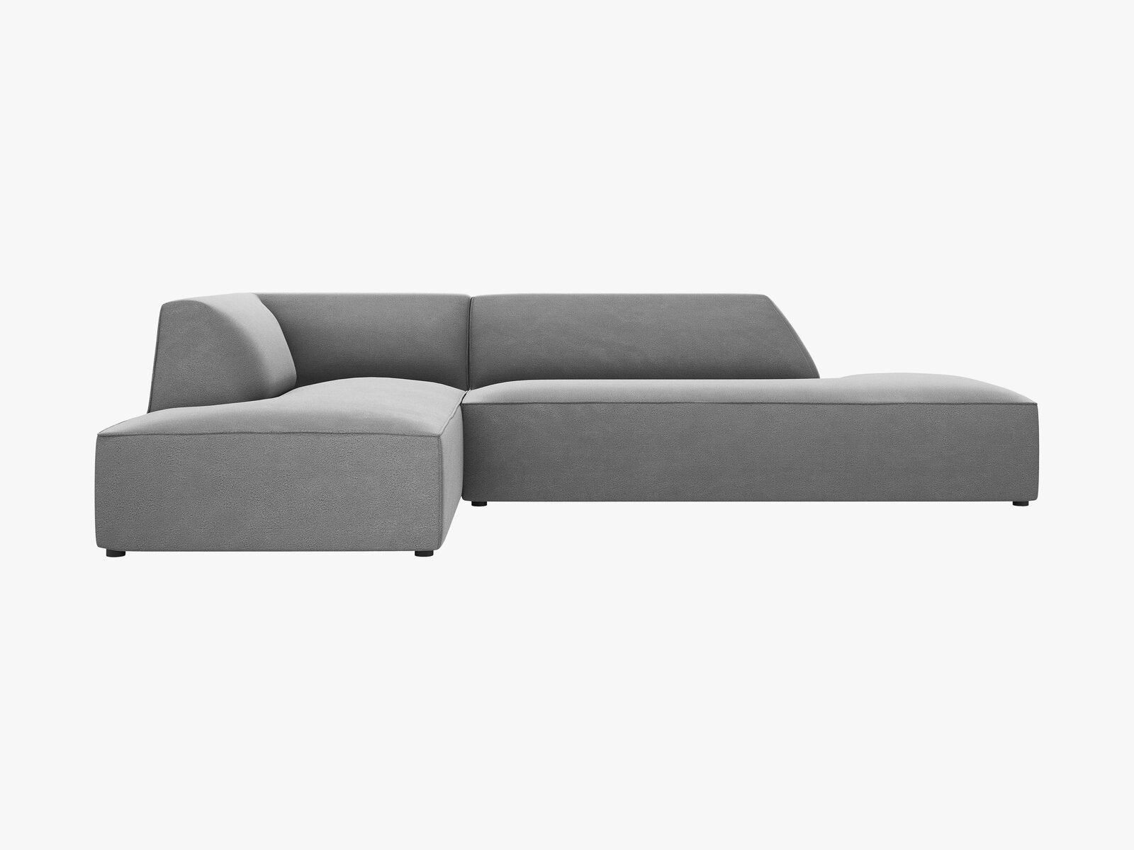 Micadoni Ecksofa Ruby 4-Sitzer Links Samt Salvador Grau