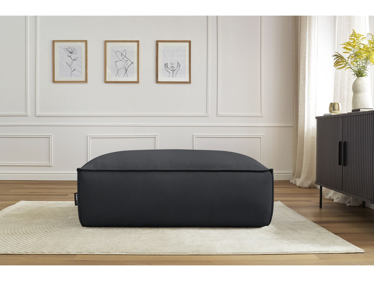 Bobochic Boheme Pouf Cordsamt Schwarz
