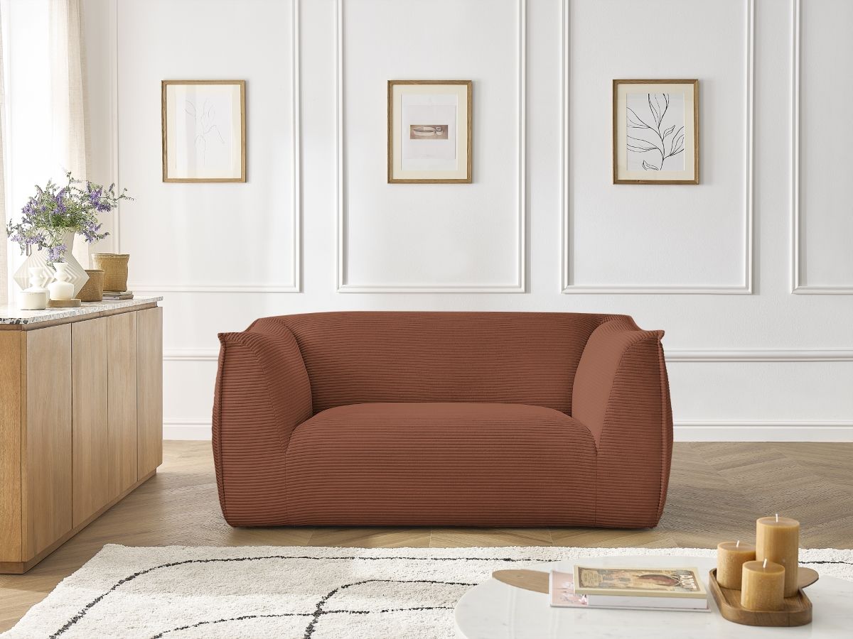Bobochic Giorgia Sofa 2-Sitzer Cordsamt Orange