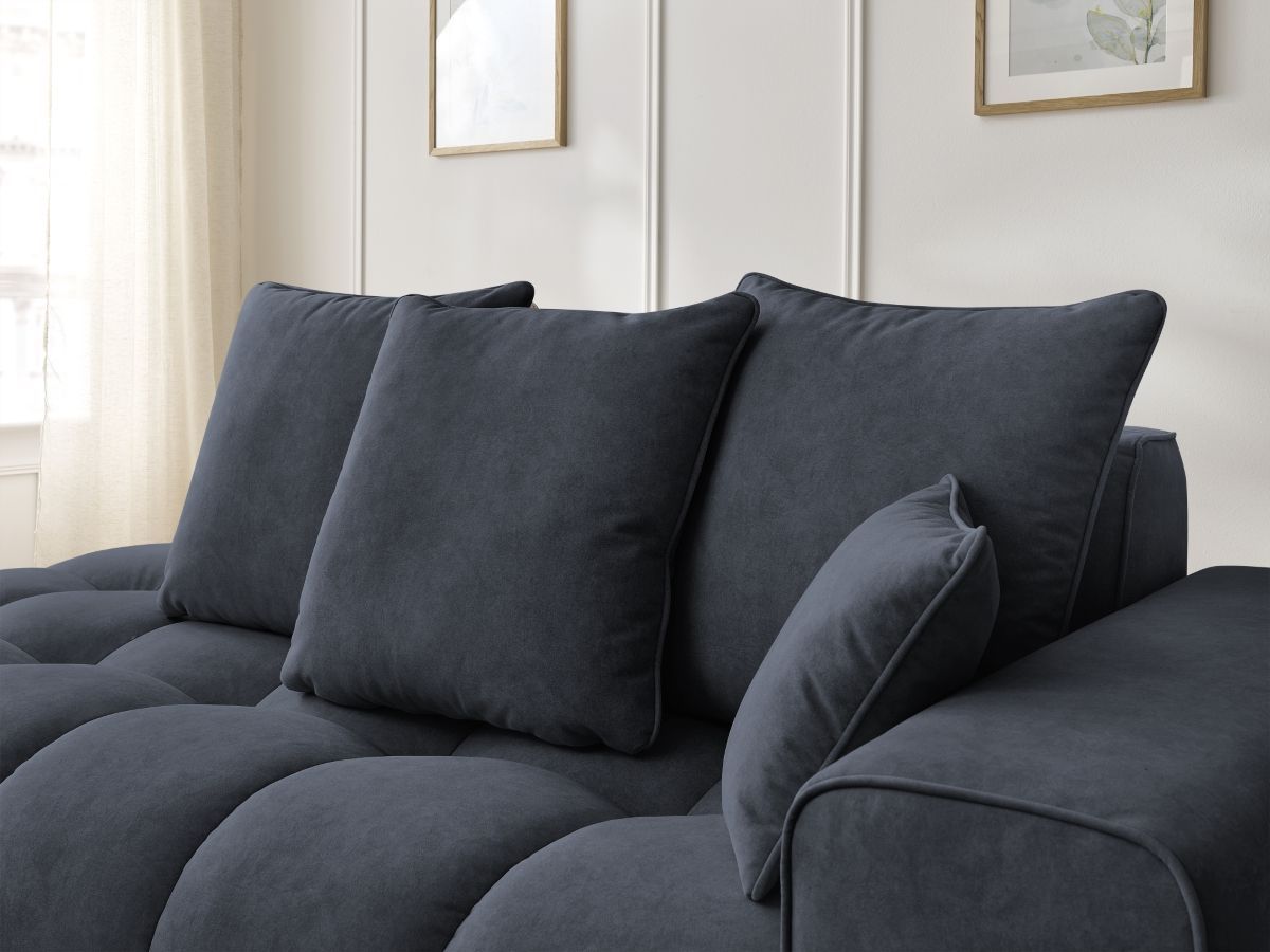 Bobochic Mont-blanc Sofa 4-Sitzer Samt Dunkelblau Armlehne rechts