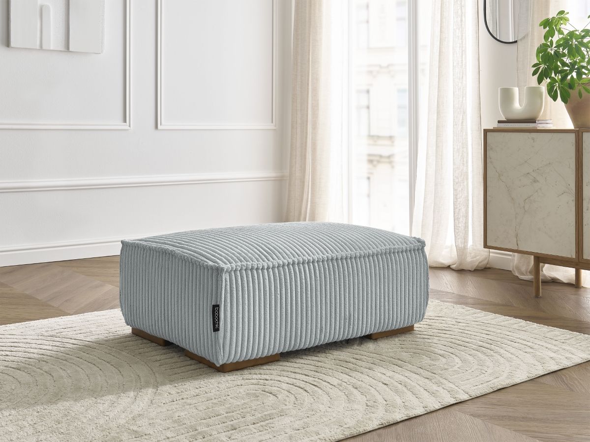 Bobochic Chelsea Pouf Breitcord weich Hellgrau