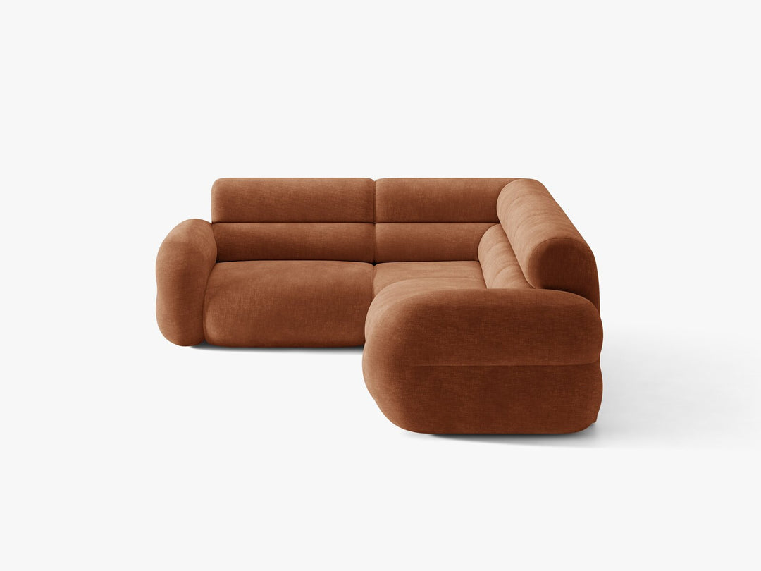 Micadoni Neo Ecksofa 5-Sitzer Rechts Chenille Golden Terrakotta