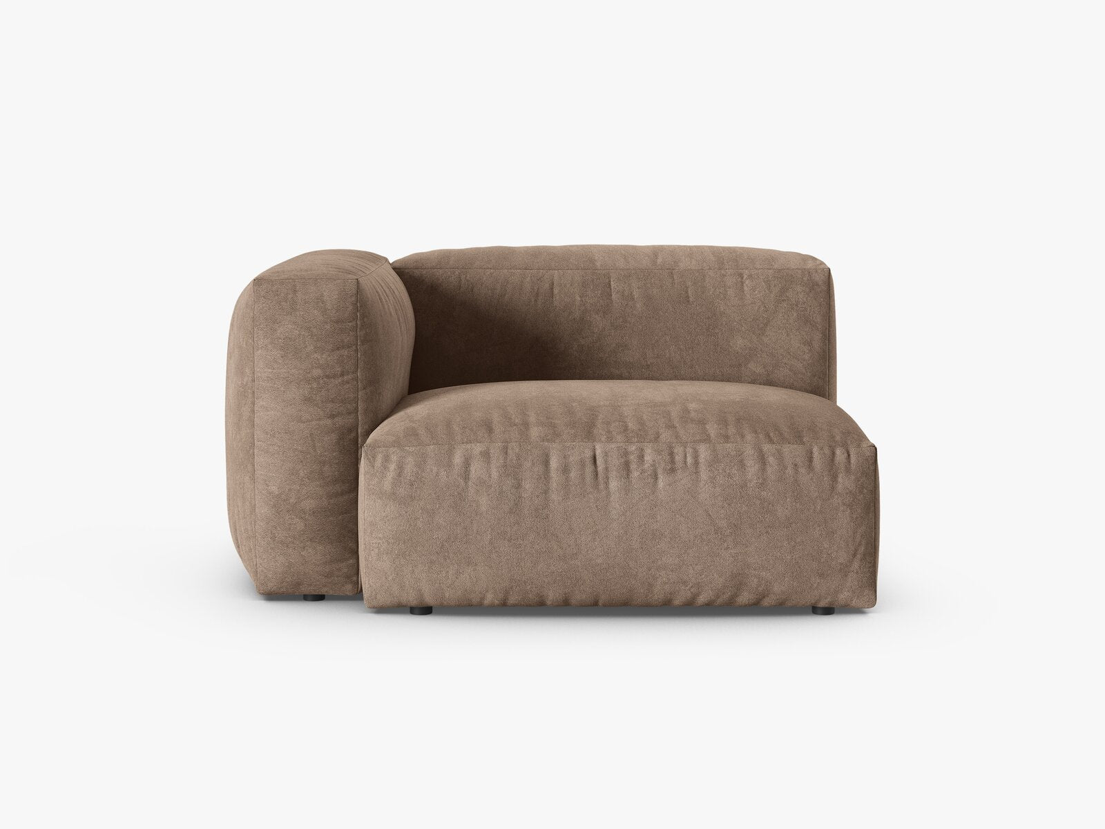 Micadoni Eckmodul mit Armlehne Martina 1-Sitzer 90cm Sitztiefe Links Samt Vogue Dunkelbeige
