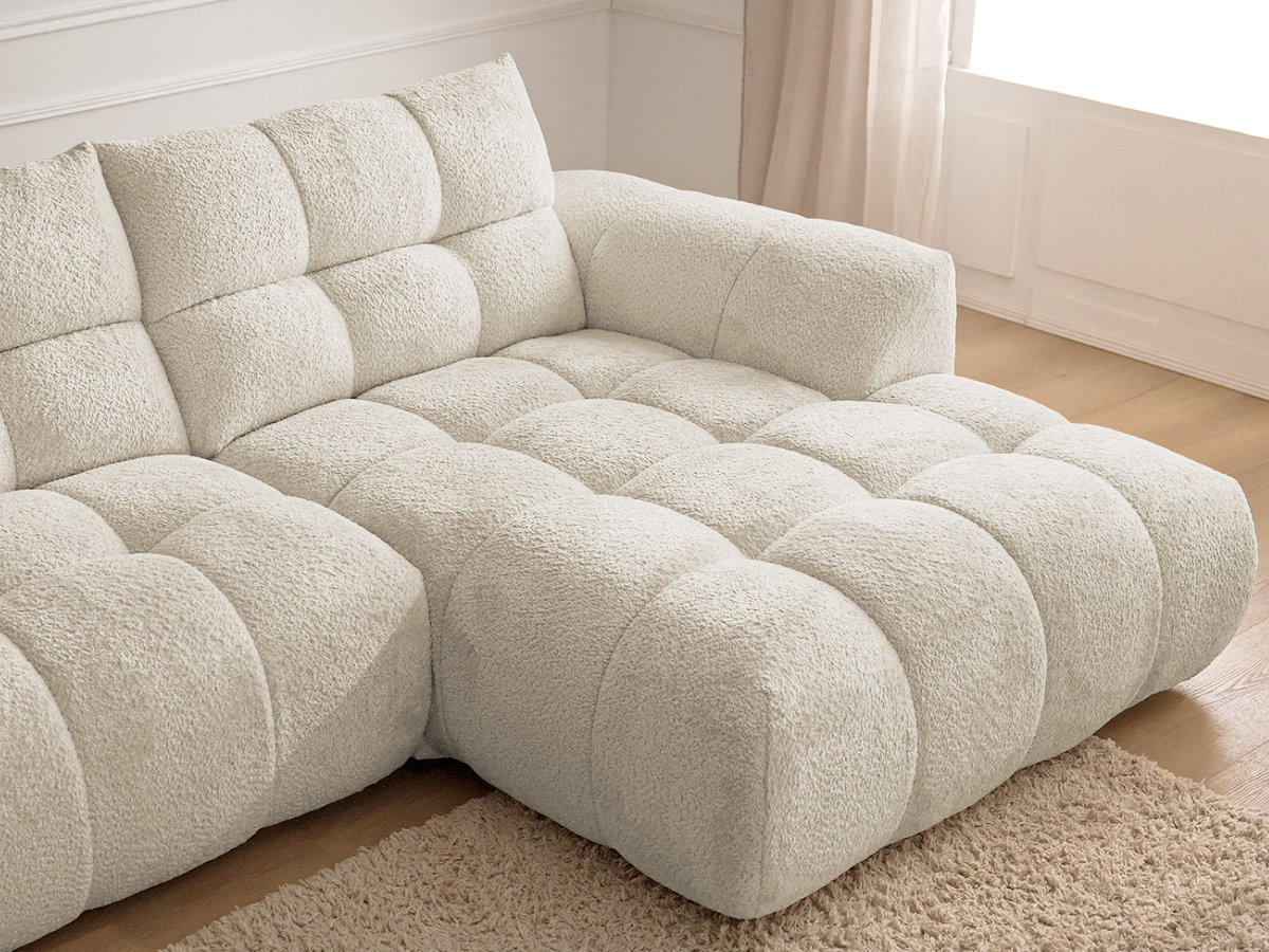 Bobochic Jaya Ecksofa Chenille Beige Ecke rechts