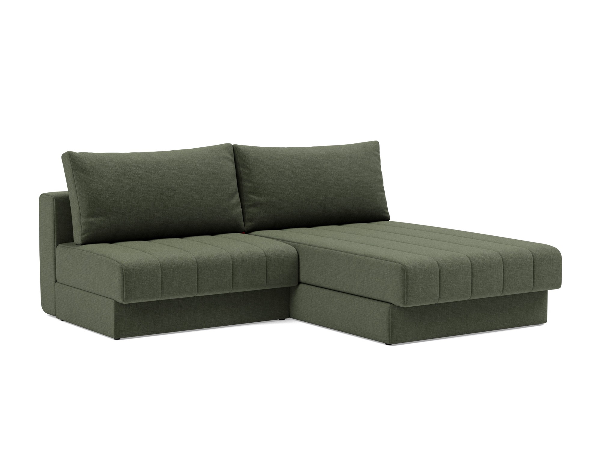 Schlafsofa Akello mit Chaiselongue Chenille Esina 413-Olive-Green