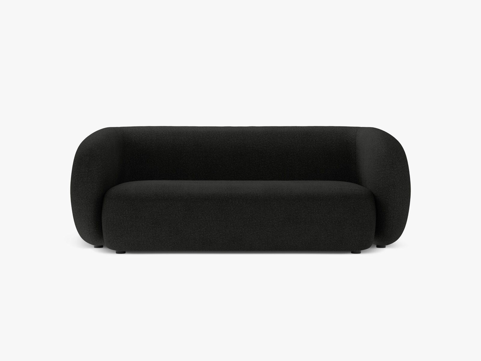 Micadoni Sofa Kate 2-Sitzer Boucle Schwarz