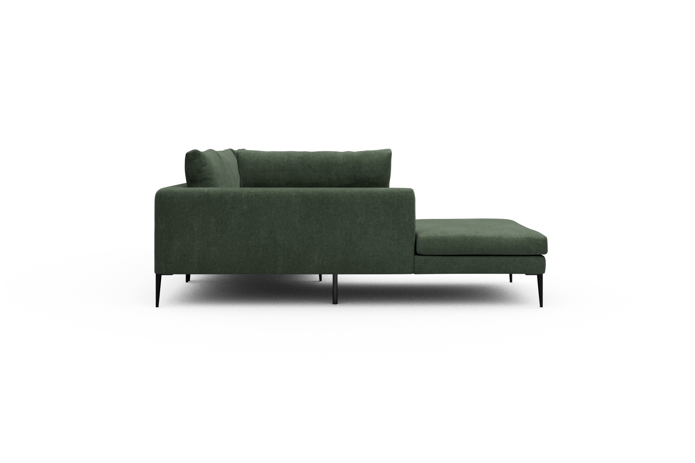 Ecksofa Paul Relax-Ecke rechts mit 3-Sitzer Casone-Forest-Green