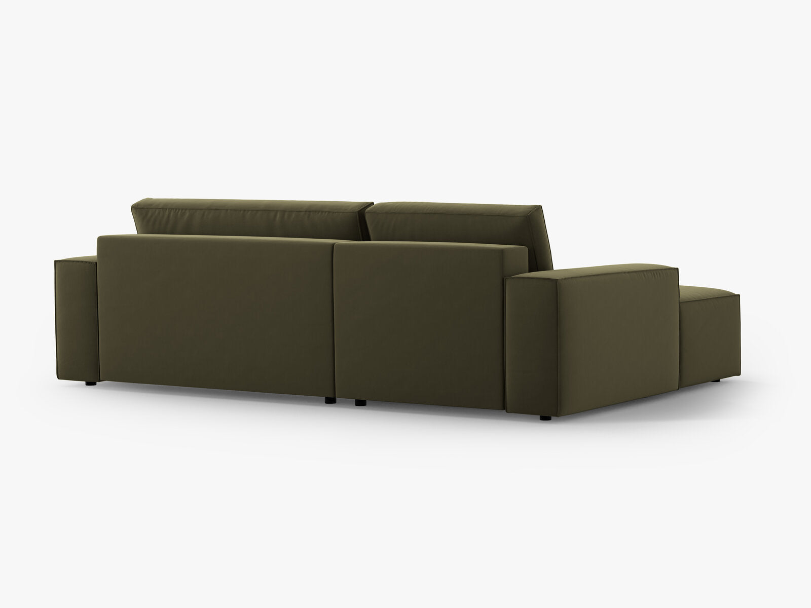 Micadoni Schlaf-Ecksofa Jodie 3-Sitzer Links Samt Grün