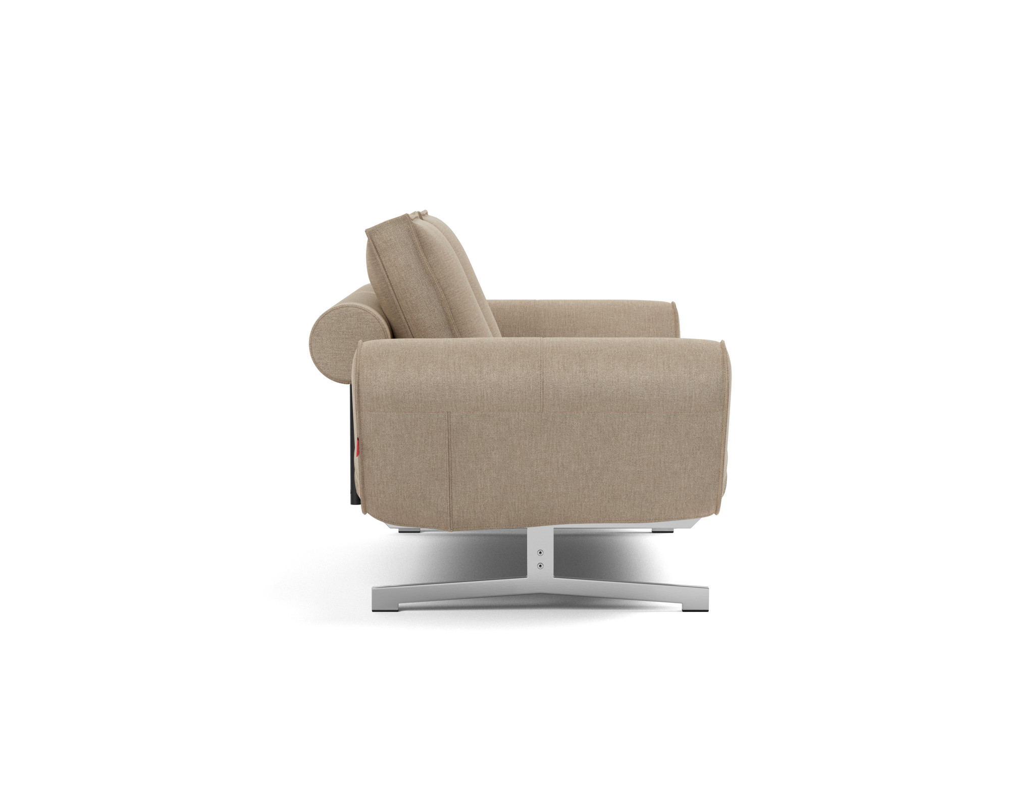 Tagesbett Ghia Flachgewebe Phobos 587-Mocha Beine Chrom