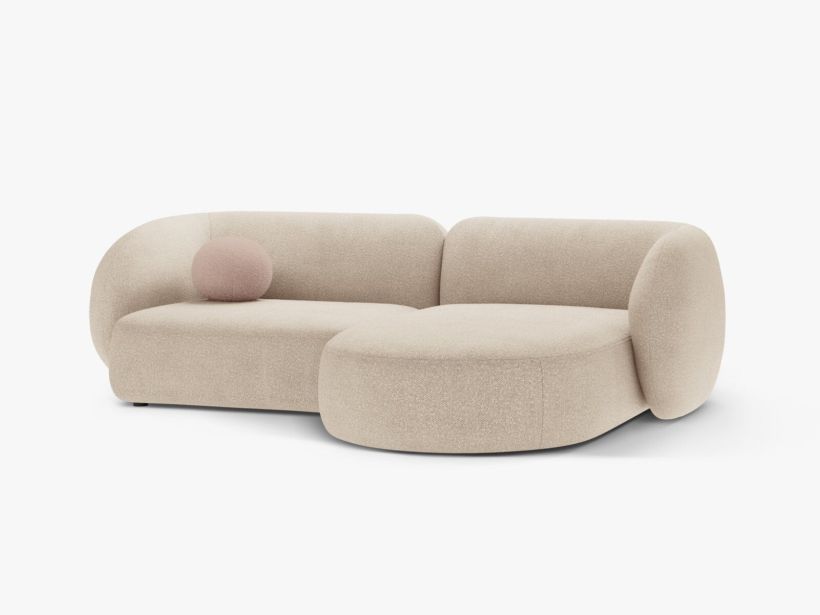 Micadoni Ecksofa Kate 2-Sitzer Rechts Boucle Beige