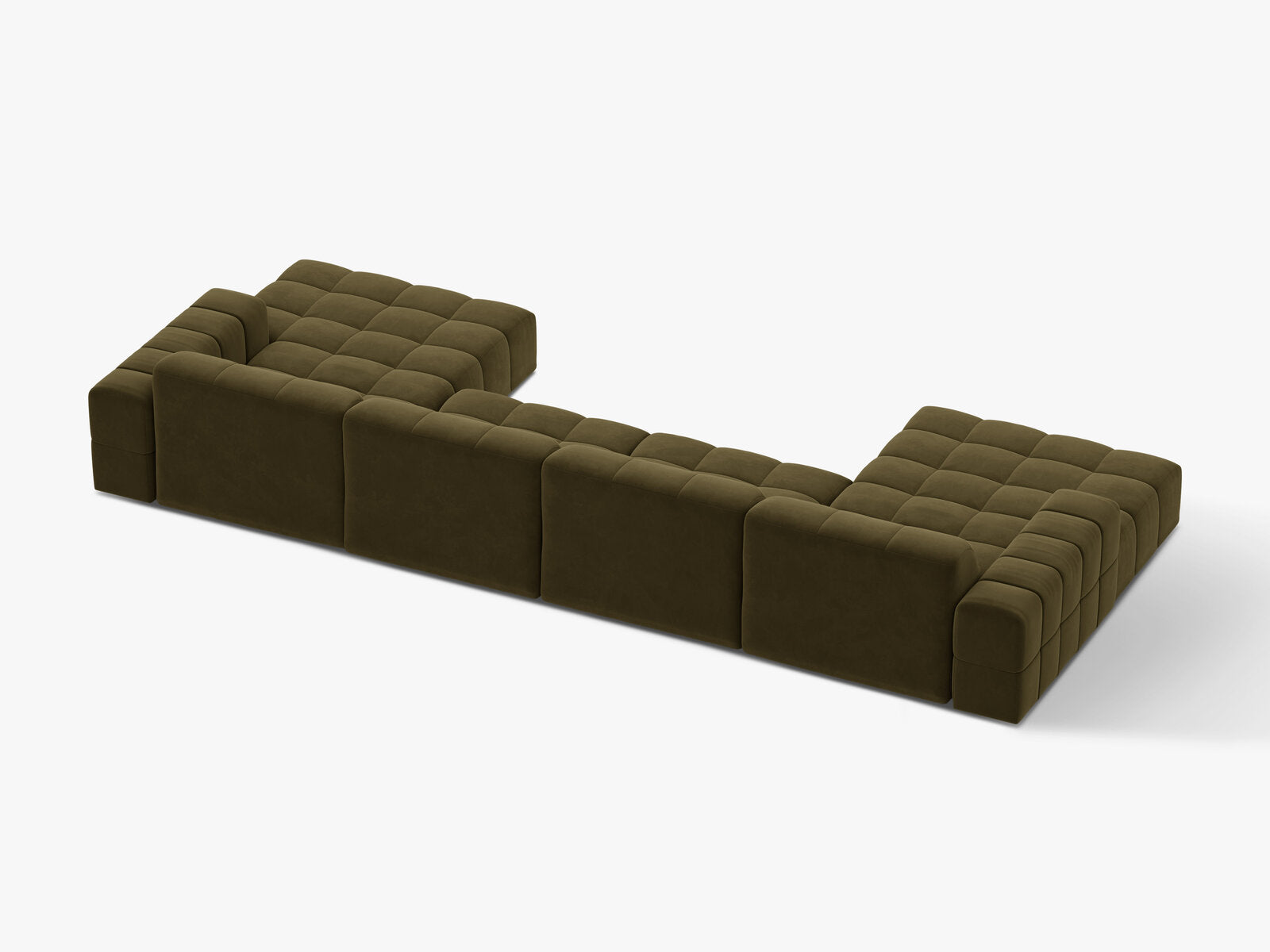 Micadoni Panorama Sofa Jennifer 6-Sitzer Samt Bluvel Grün