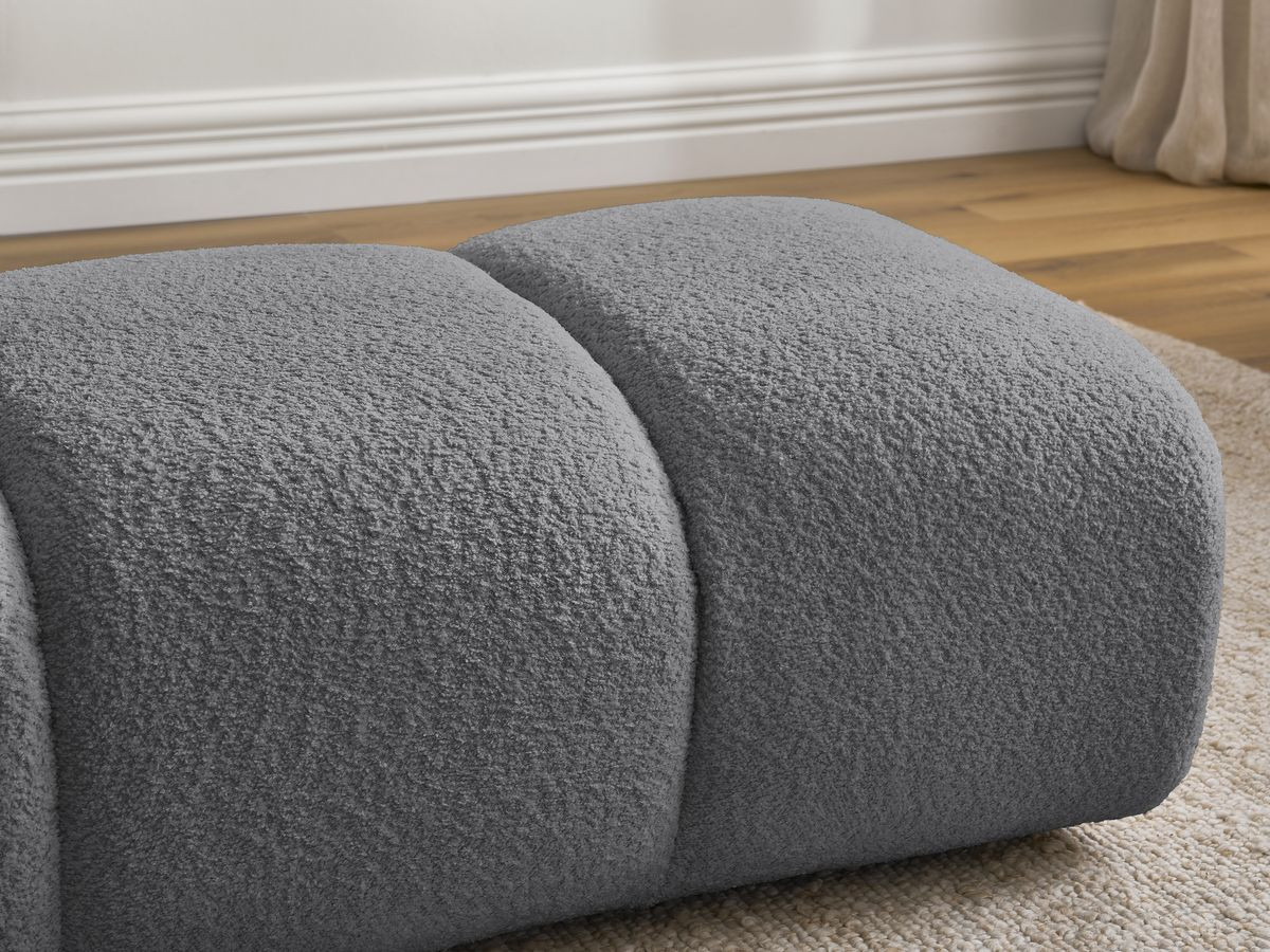 Bobochic Pamira Pouf Bouclé-Stoff Dunkelgrau