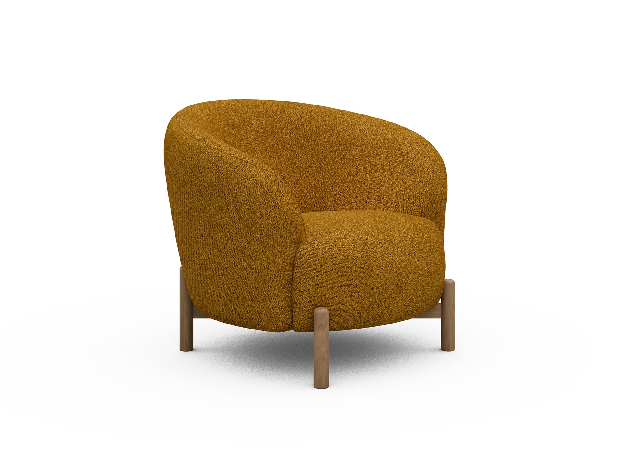 Sessel Ronda Holzbeine Eiche Natur Boucle Skandi 536-Ochre