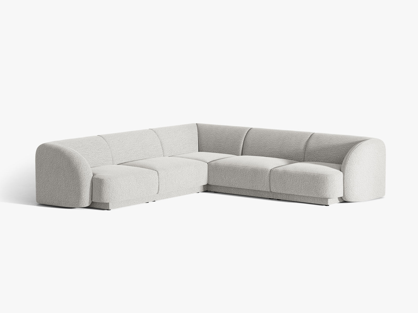 Micadoni 5-Sitzer Symmetrisches Ecksofa Miley Boucle Baloo Hellgrau