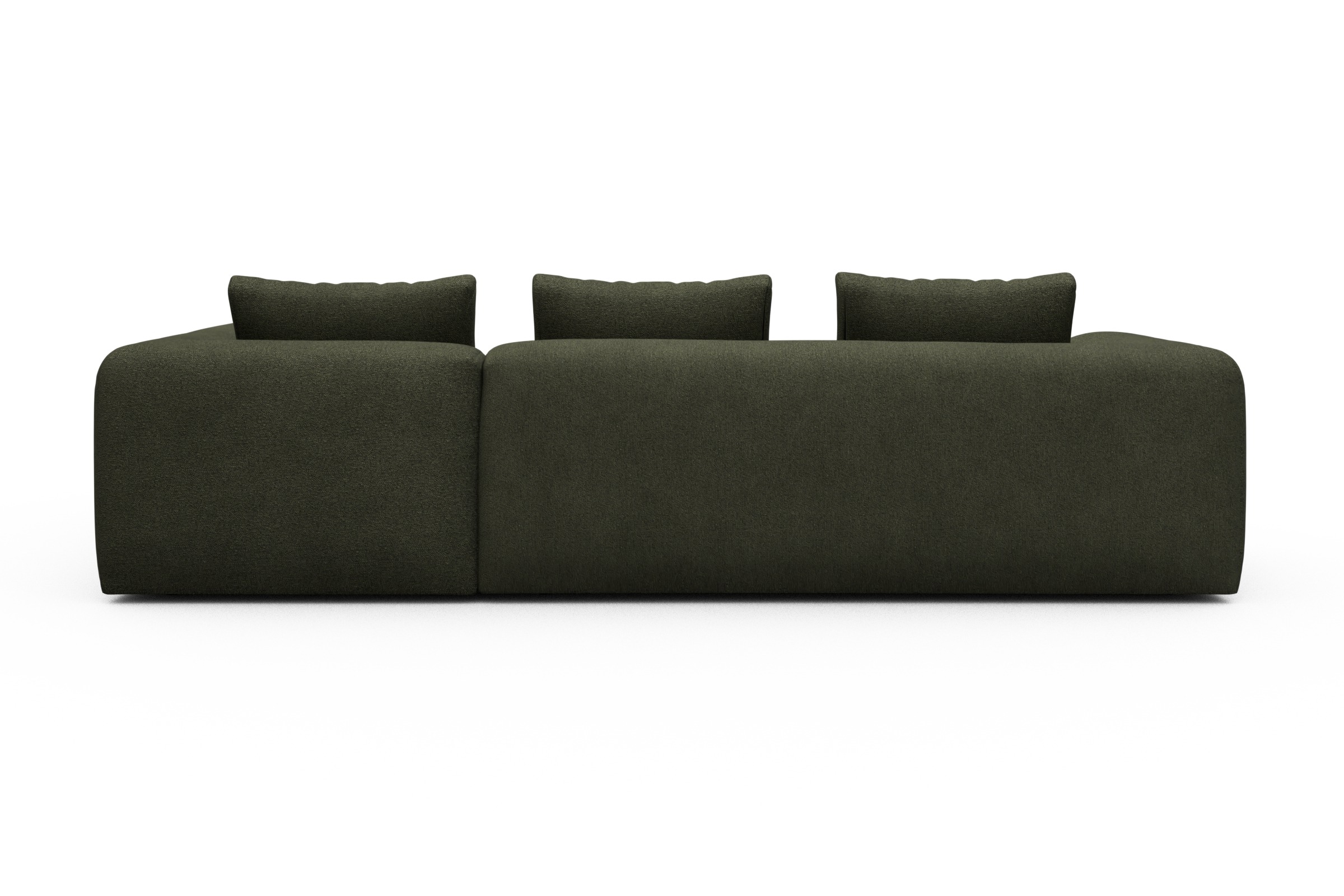 Ecksofa Fred 2x 2,5-Sitzer rechts offen Boucle-Forest-Green