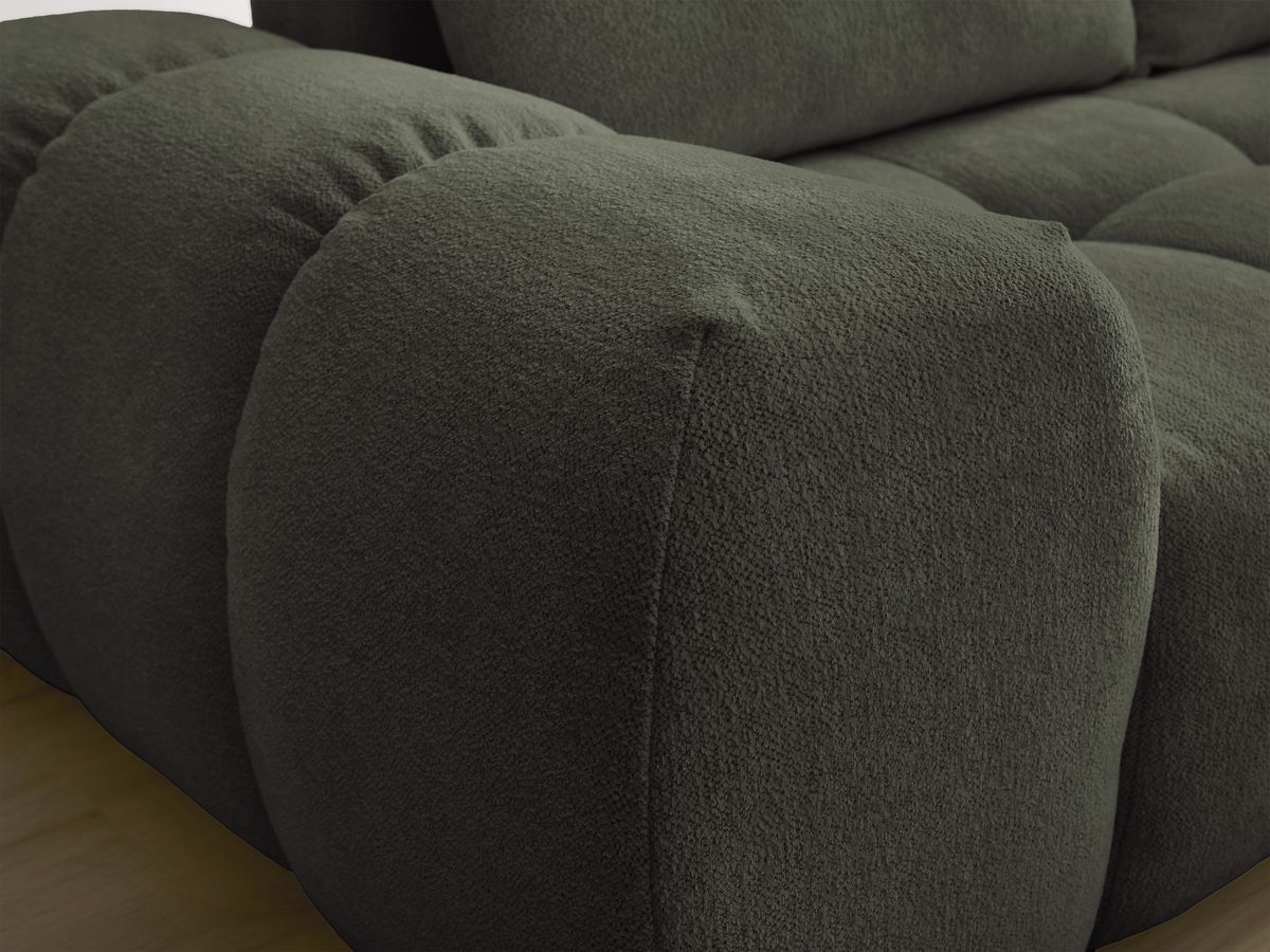 Bobochic Everest Sofa 3-Sitzer, 2 Kissen Melange-Stoff Grün