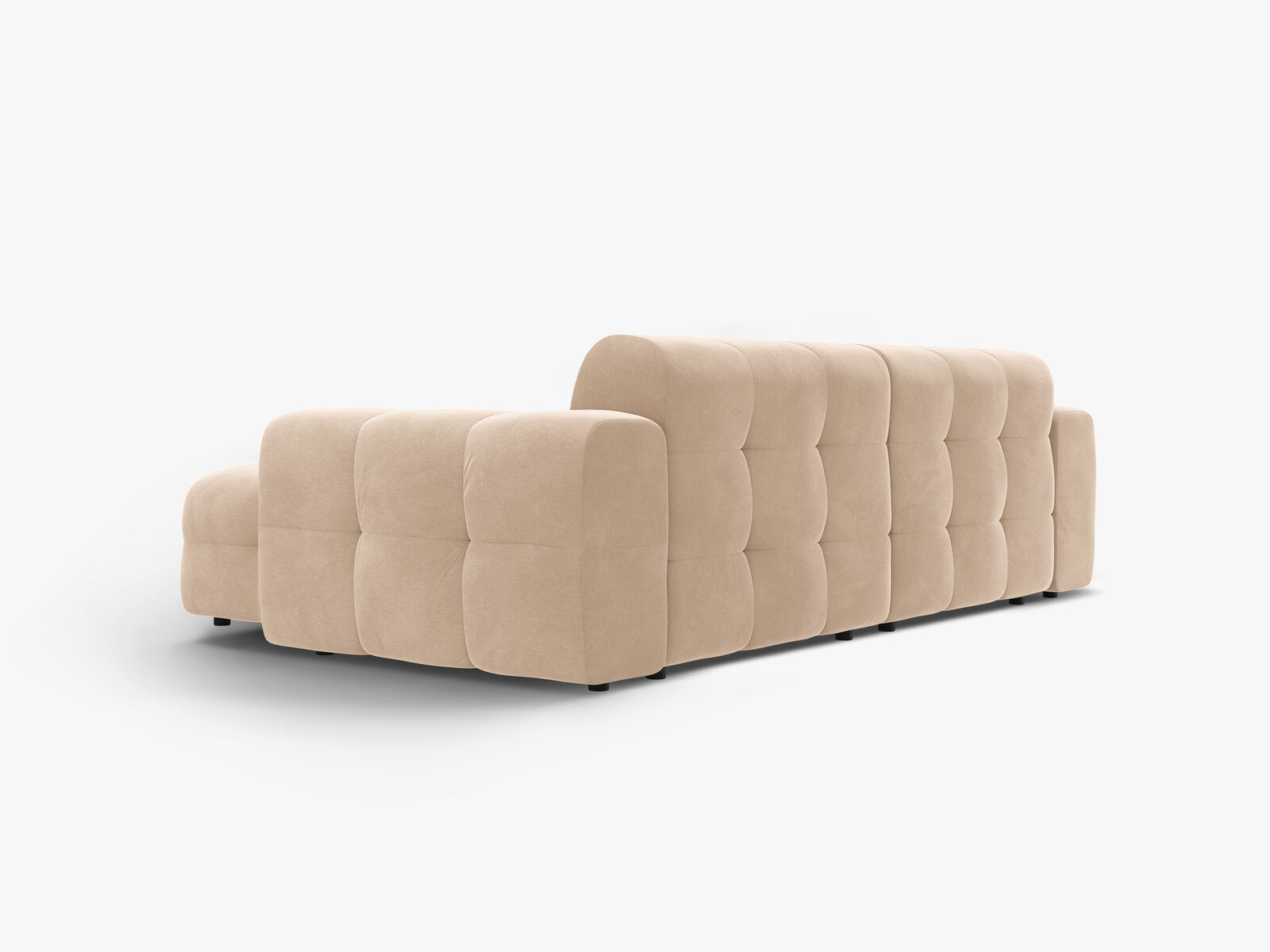 Micadoni Ecksofa Kendal 4-Sitzer Rechts Samt Mandel Beige