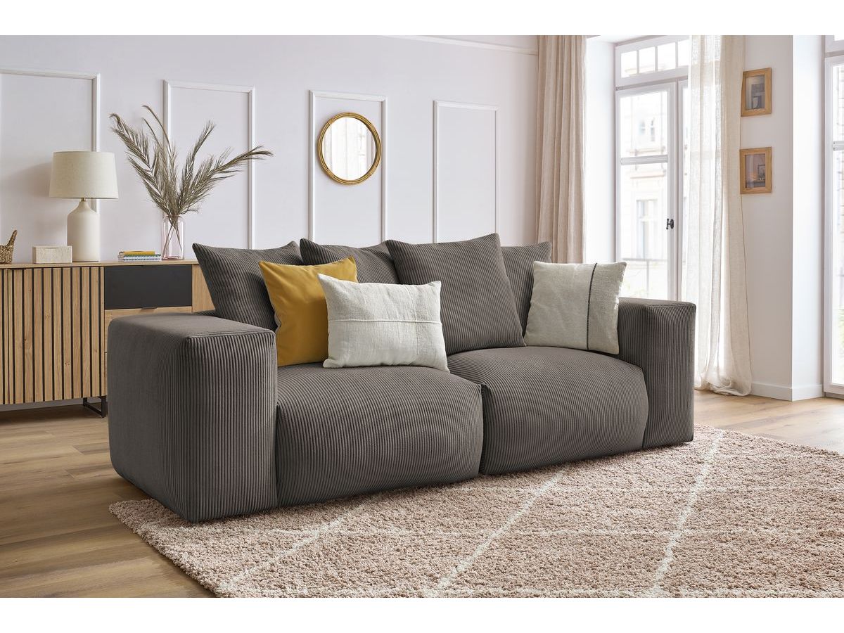 Bobochic Voltaire Sofa 3-Sitzer 248 × 100 cm Cordsamt Taupe