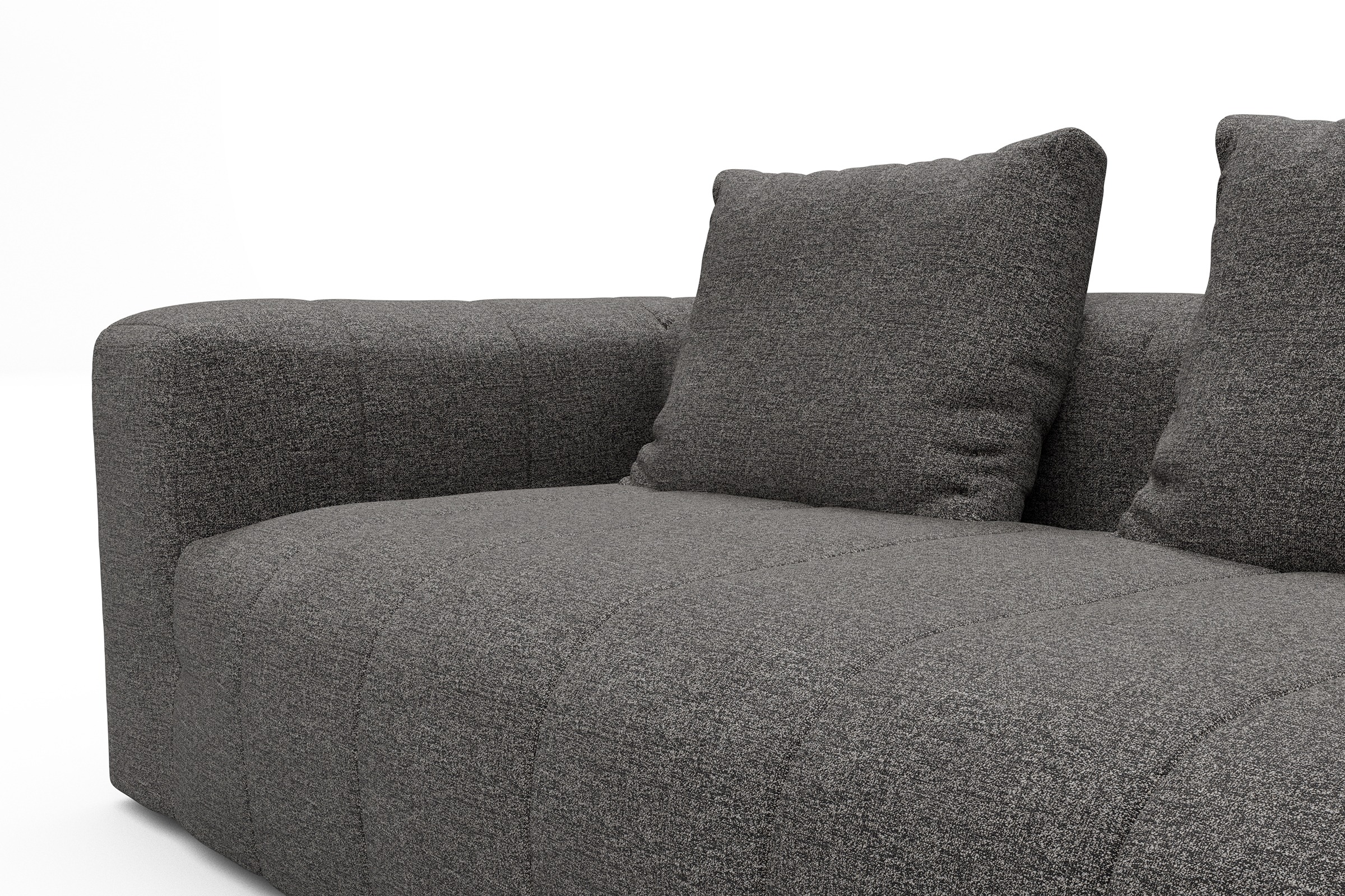 Ecksofa Hugo 2x 2,5-Sitzer Armlehne links Carreno-Salt-and-Pepper