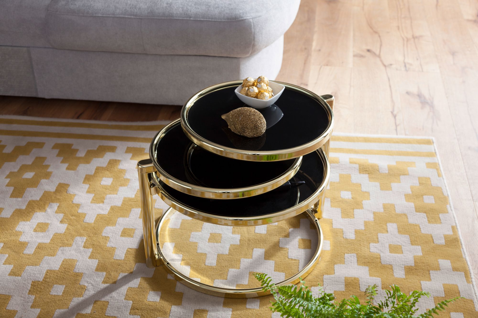 Couchtisch Idestrup Schwarz Ø 58 cm