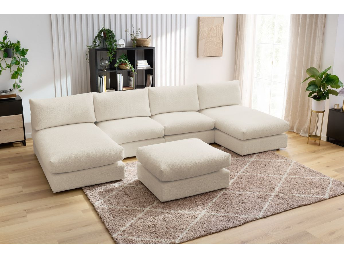 Bobochic Paris Wohnlandschaft Bouclé-Stoff Beige