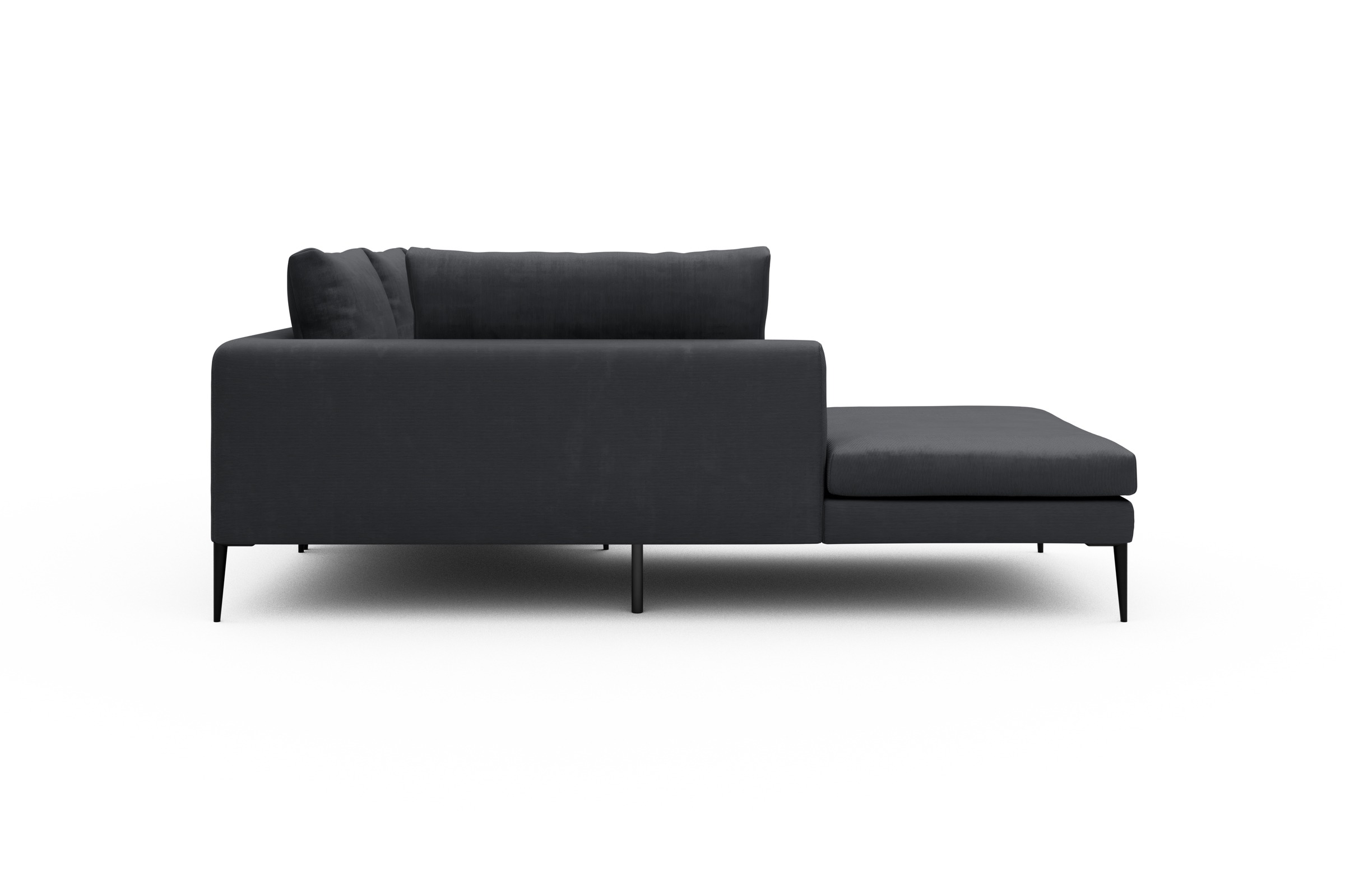 Ecksofa Paul Relax-Ecke links mit 2-Sitzer Cordufine-Slate-Grey