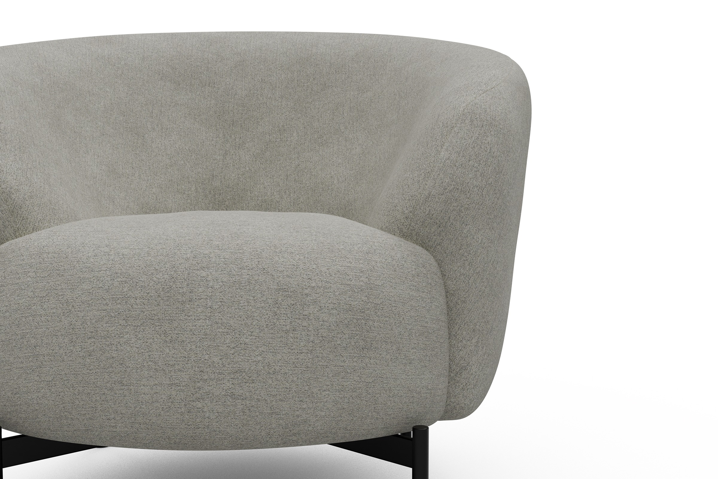 Sessel Ronda X-Metallgestell Schwarz Carreno-Moon-Stone-White