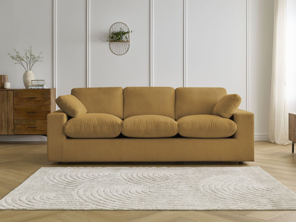 Bobochic Belair Sofa 3-Sitzer 220 × 93 cm Cordsamt Gelb