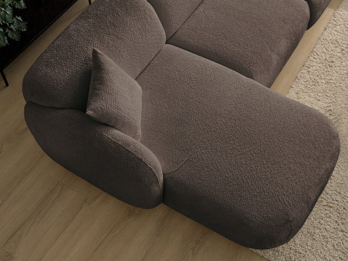 Bobochic Anda Wohnlandschaft mit Pouf 396 × 357 cm Chenille Braun Ecke links