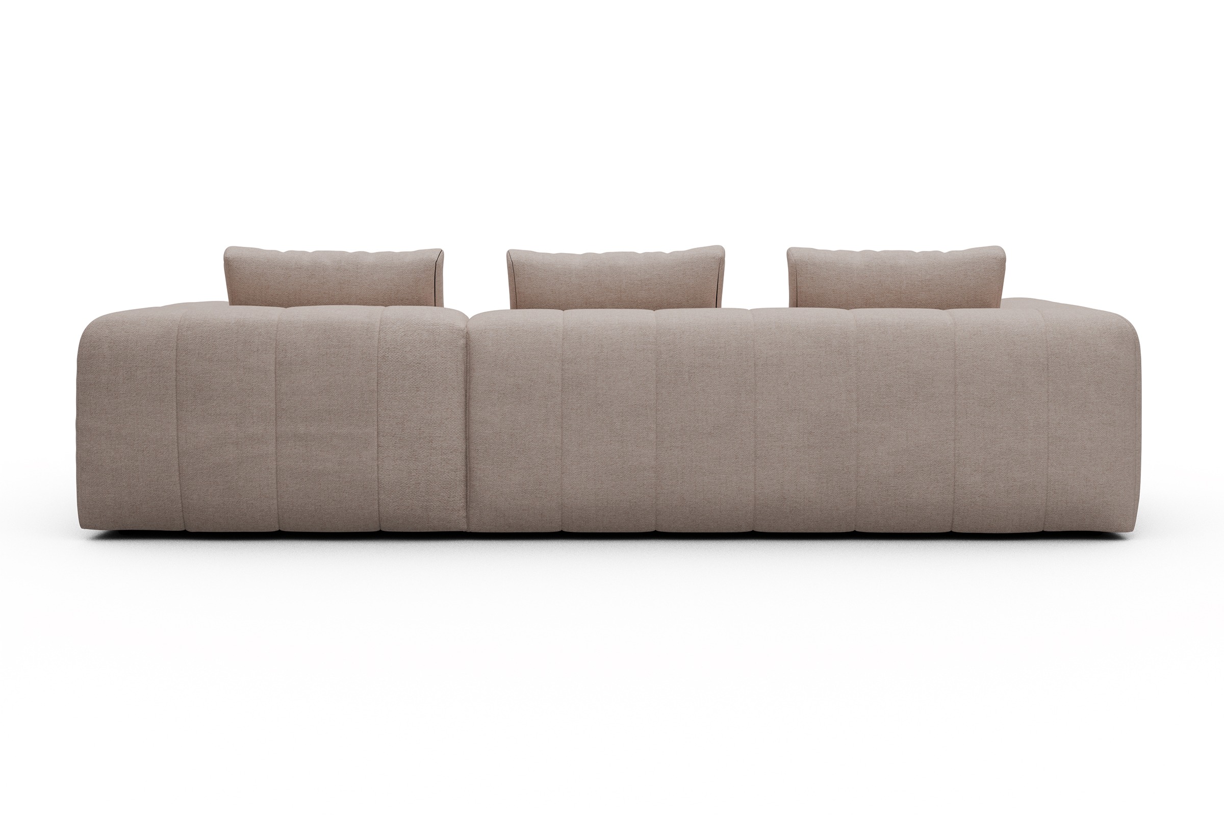 Ecksofa Hugo 2,5-Sitzer Armlehne links mit Chaiselongue Weda-Sand