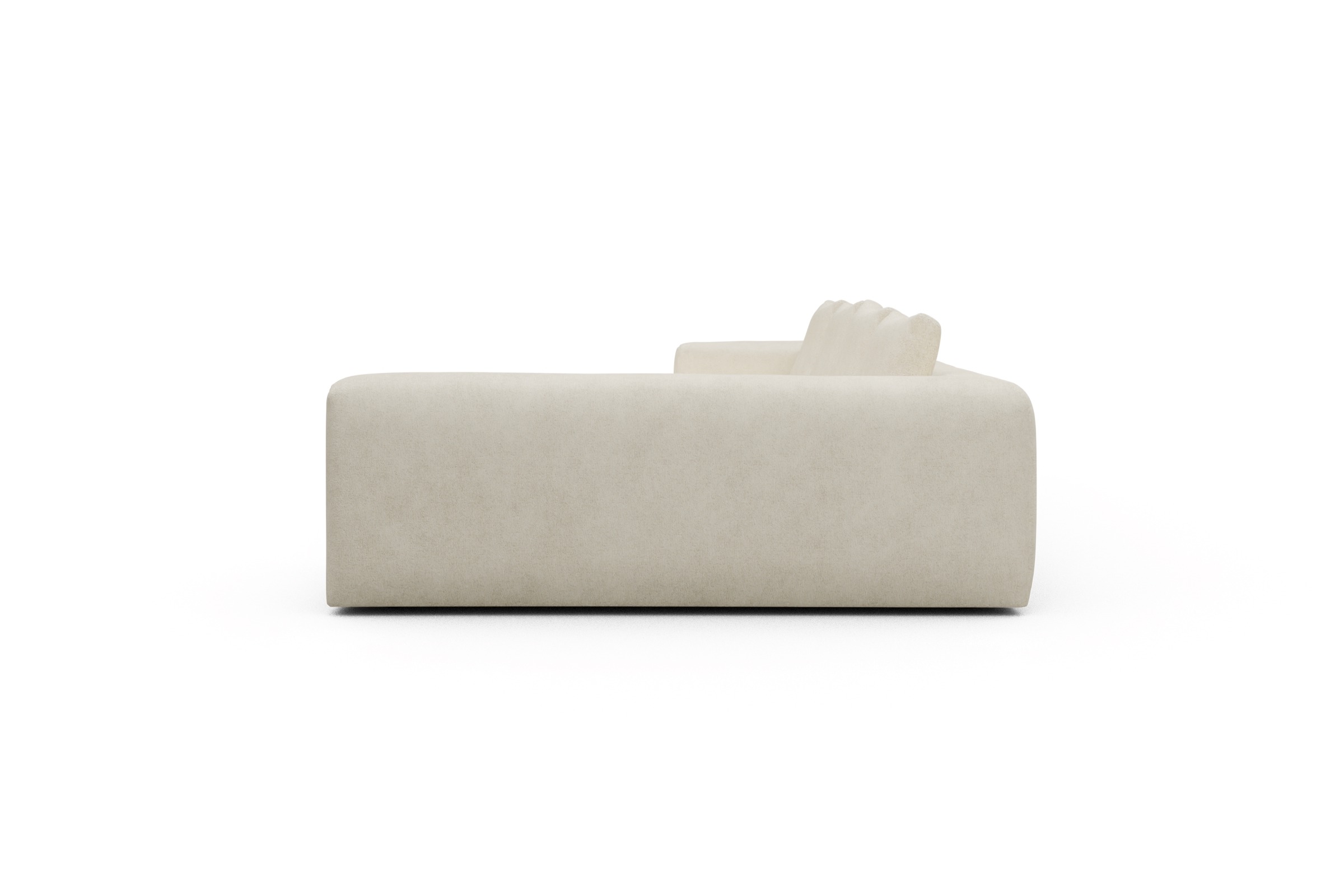 Wohnlandschaft Fred Chaiselongue links mit 2-Sitzer und lange Armlehne rechts Boucle-Off-White