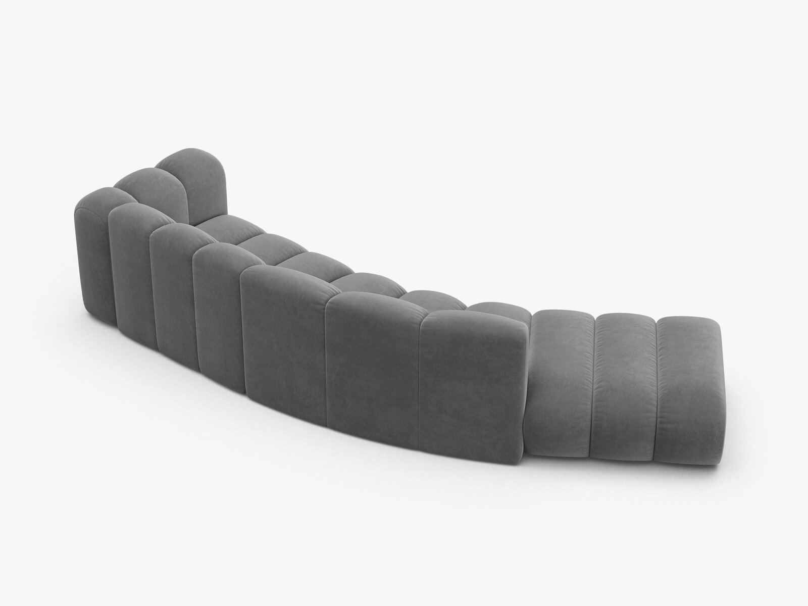 Micadoni Modulares Sofa Lupine 5-Sitzer Samt Venus Hellgrau Links