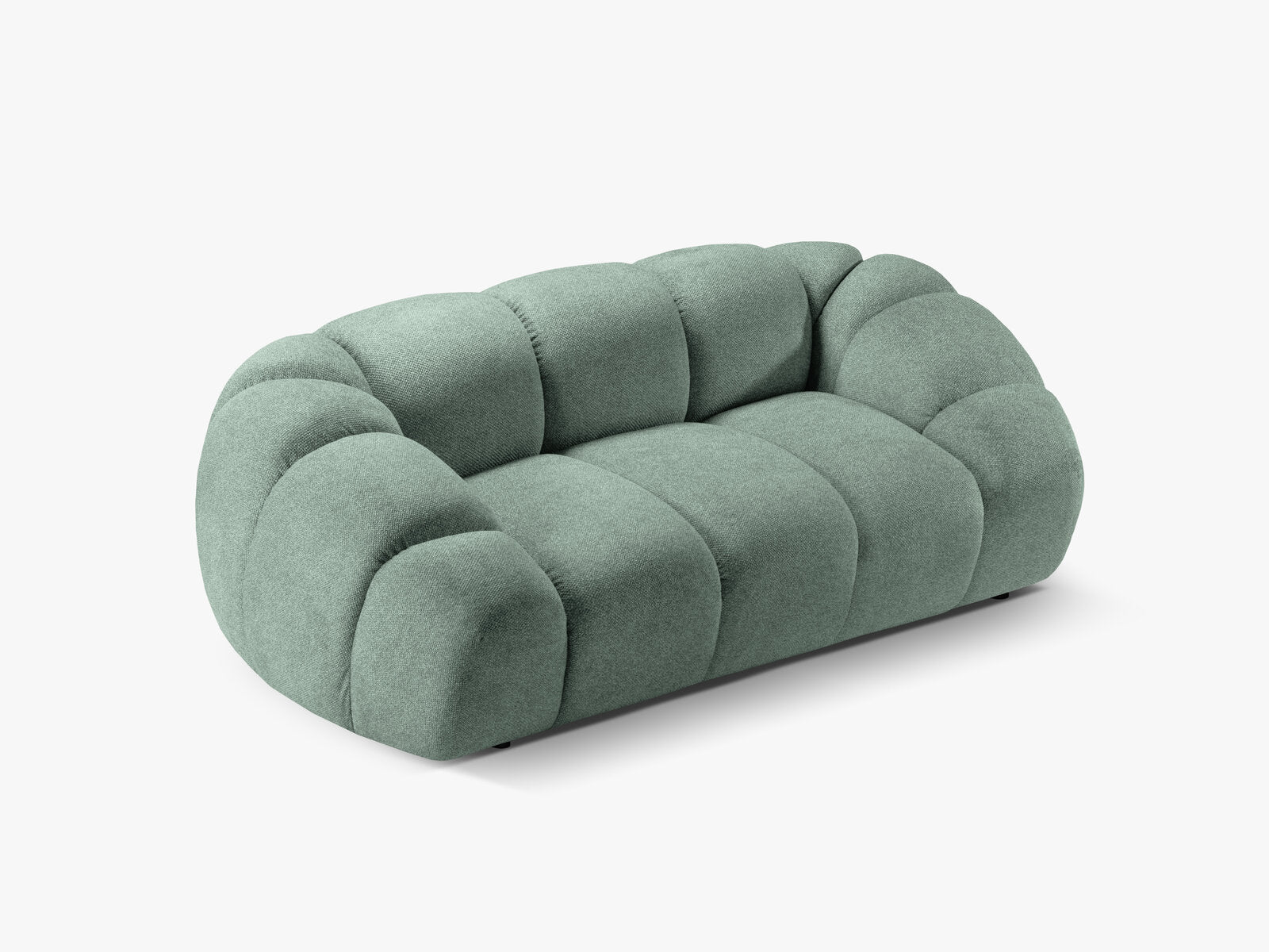 Micadoni Sofa Diana 2-Sitzer Strukturierter Samtstoff Minze