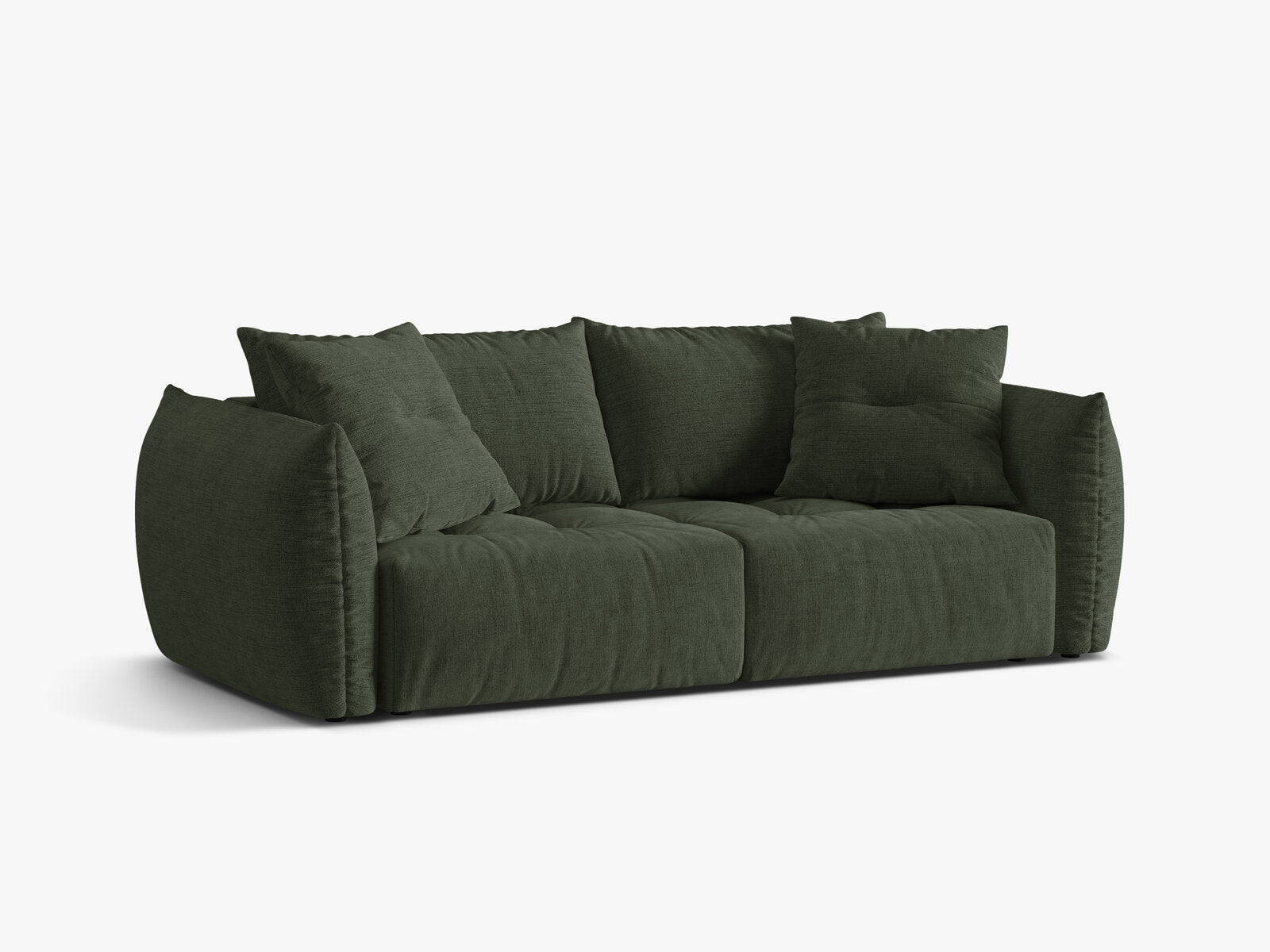 Micadoni Bloom Samtiges Sofa Mit Bettfunktion Und Stauraum Strukturierter Stoff Wind Moosgrün