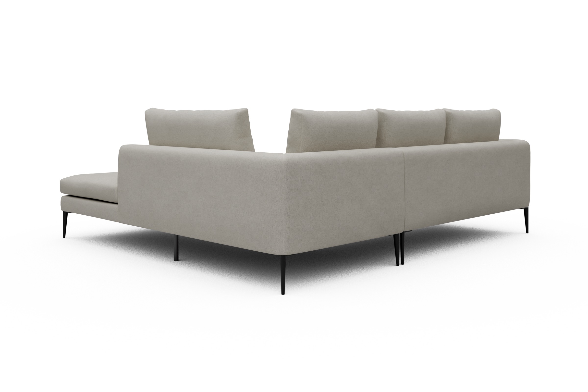 Ecksofa Paul Relax-Ecke rechts mit 2-Sitzer Denari-Clean-Beige