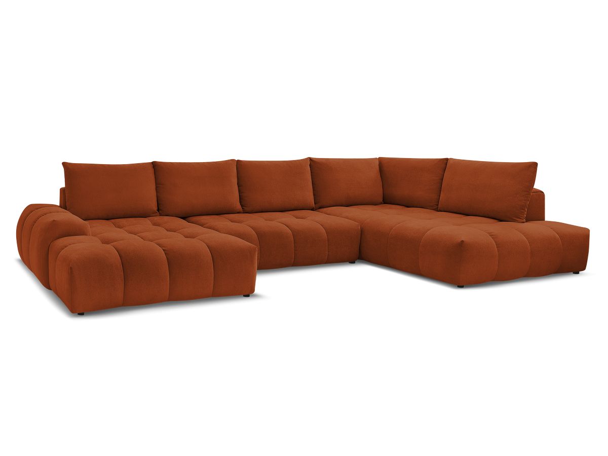 Bobochic Everest Wohnlandschaft, 6 Kissen Strukturstoff Orange Ecke links