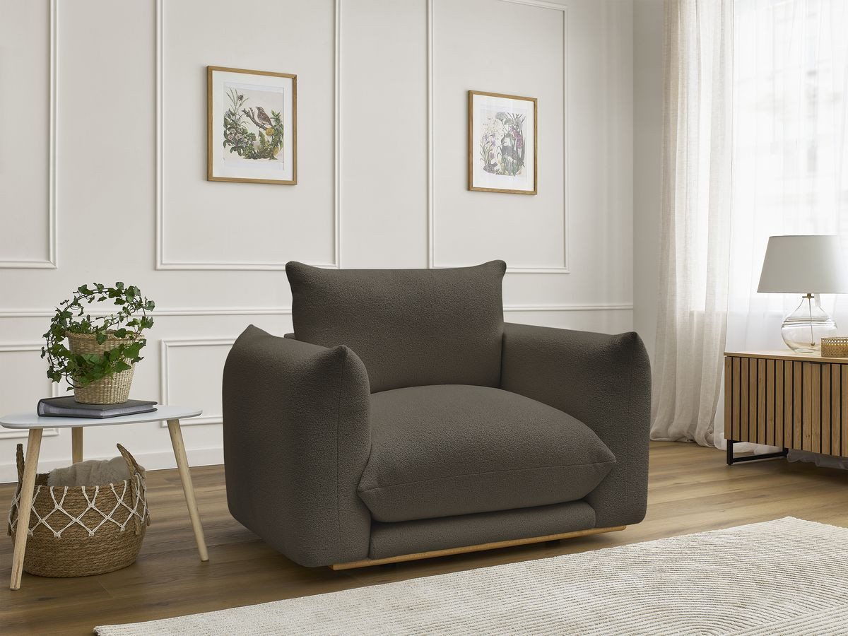 Bobochic Ernest Sessel Bouclé-Stoff Braun