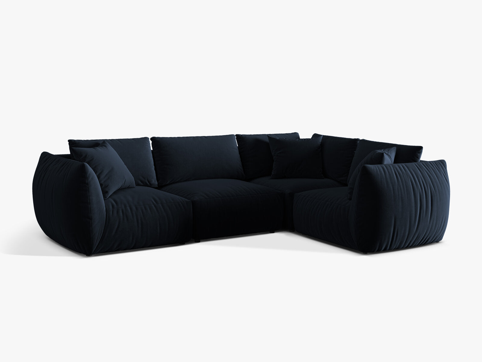 Micadoni Ecksofa Chris 4-Sitzer Rechts Samt Königsblau
