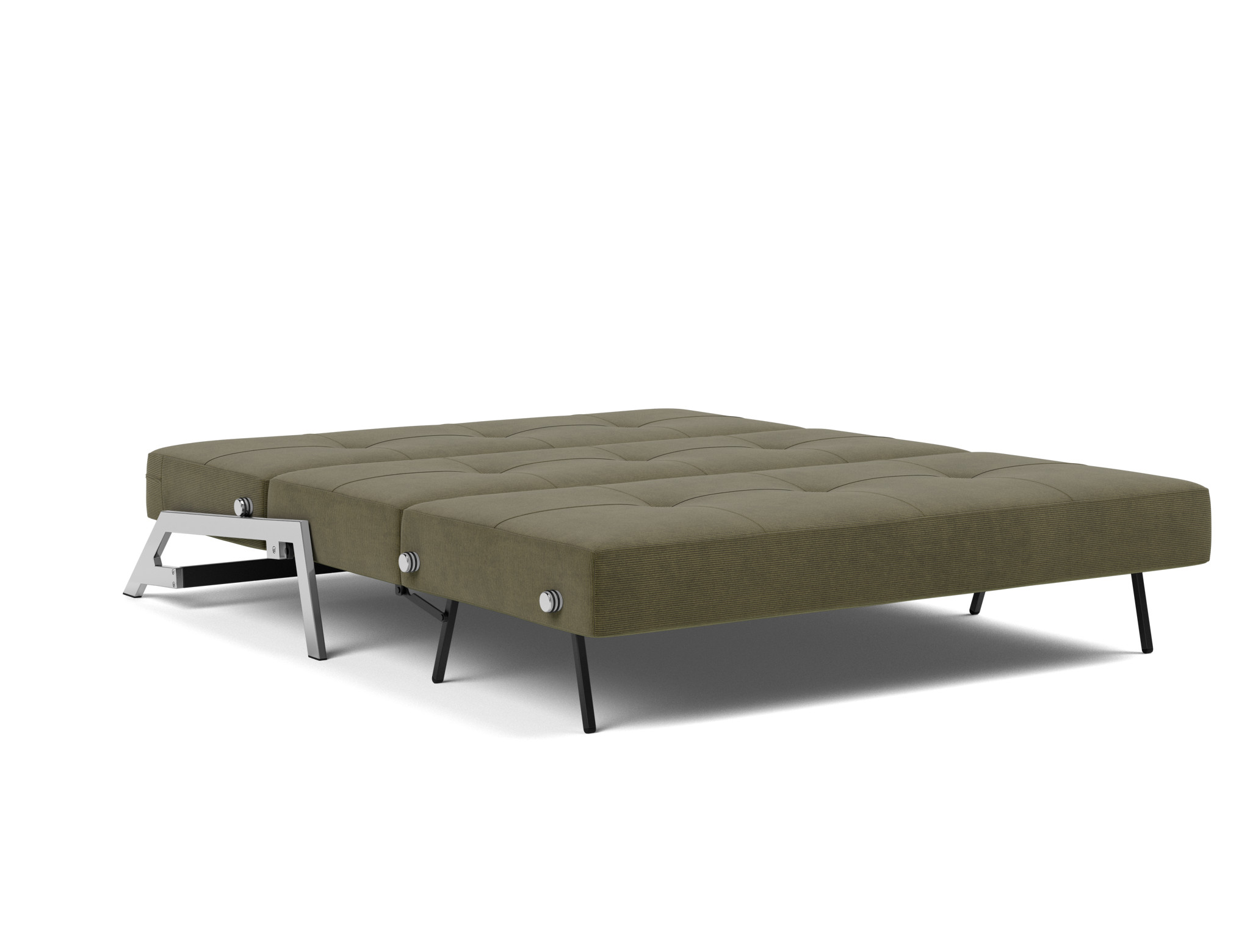 Schlafsofa Cubed 160 Kord Cordufine 316-Pine-Green Beine Chrom
