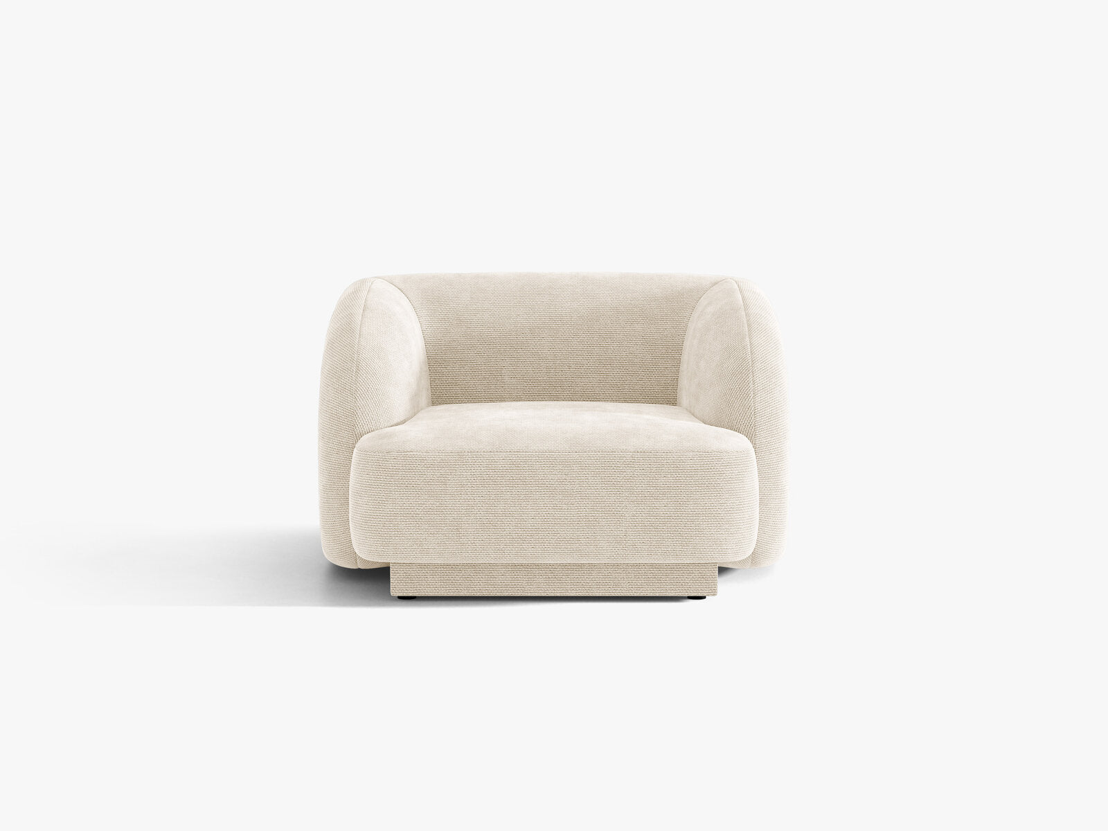 Micadoni Sessel Miley 1-Sitzer Chenille Eden Elfenbein