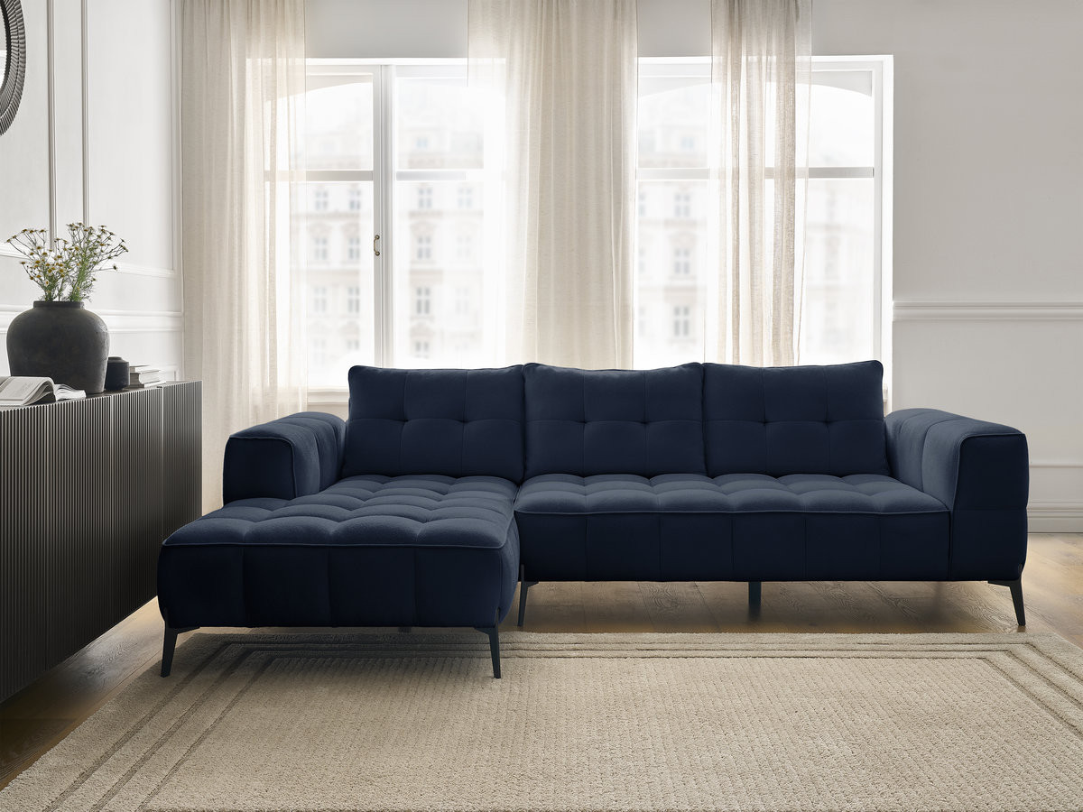 Bobochic Anis Ecksofa Strukturstoff Blau Ecke links