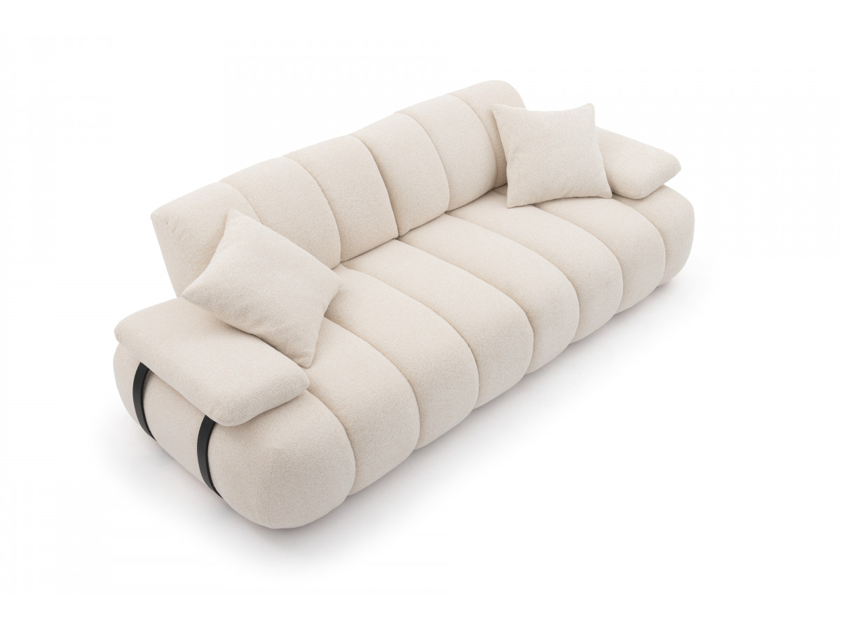 Bobochic Rivoli Sofa 4-Sitzer Melange-Stoff Beige