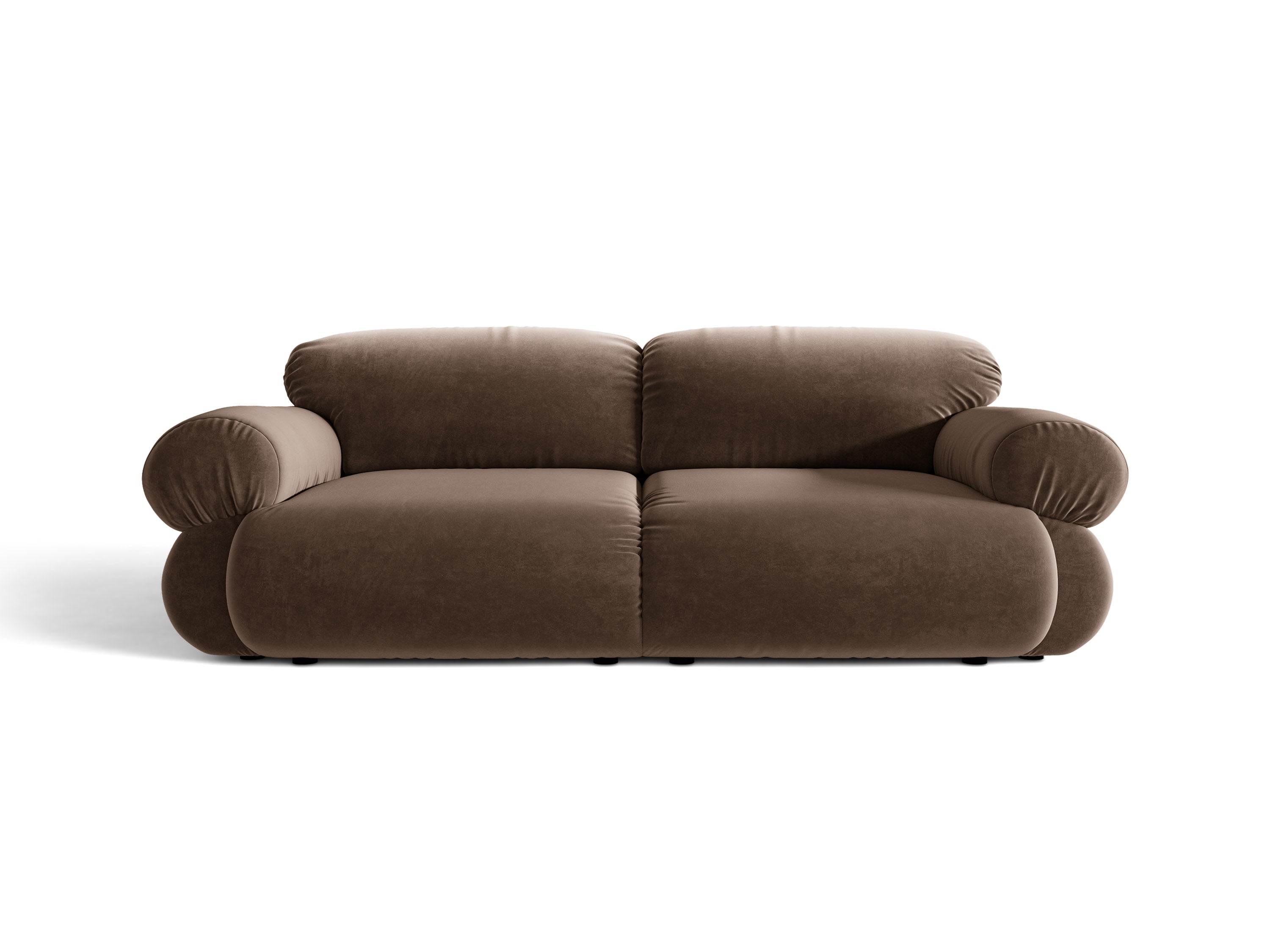 Micadoni Ophelia Sofa 3-Sitzer Samt Salvador Schokolade
